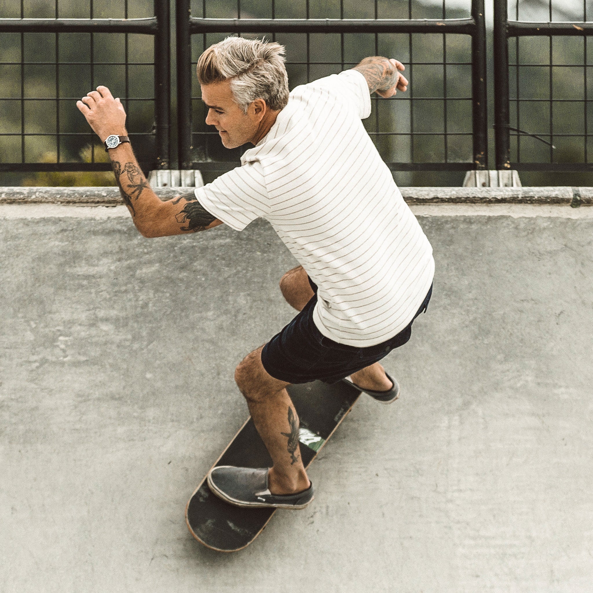 The Heavy Bag Tee in Natural Stripe - Image 3
