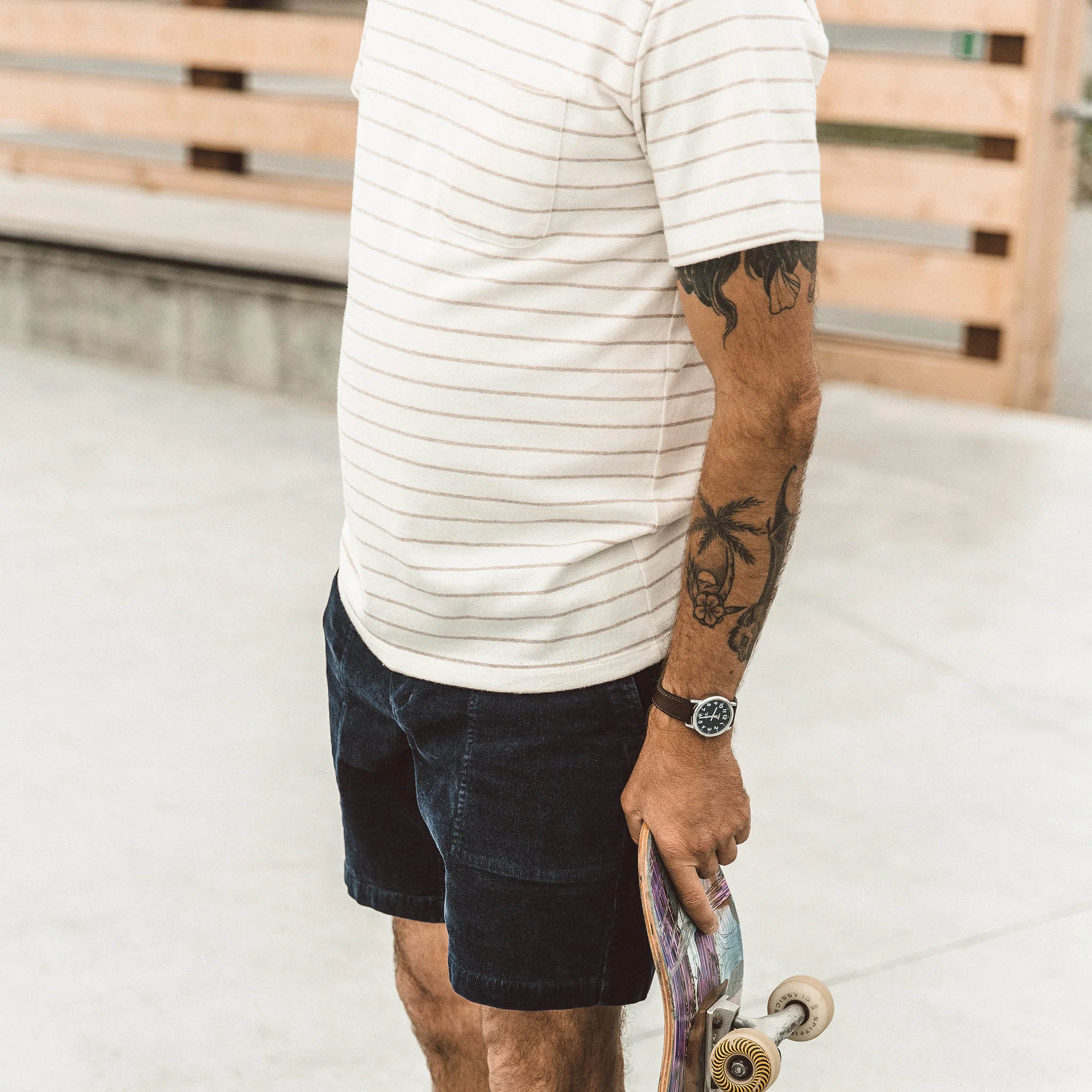 The Heavy Bag Tee in Natural Stripe - Image 5