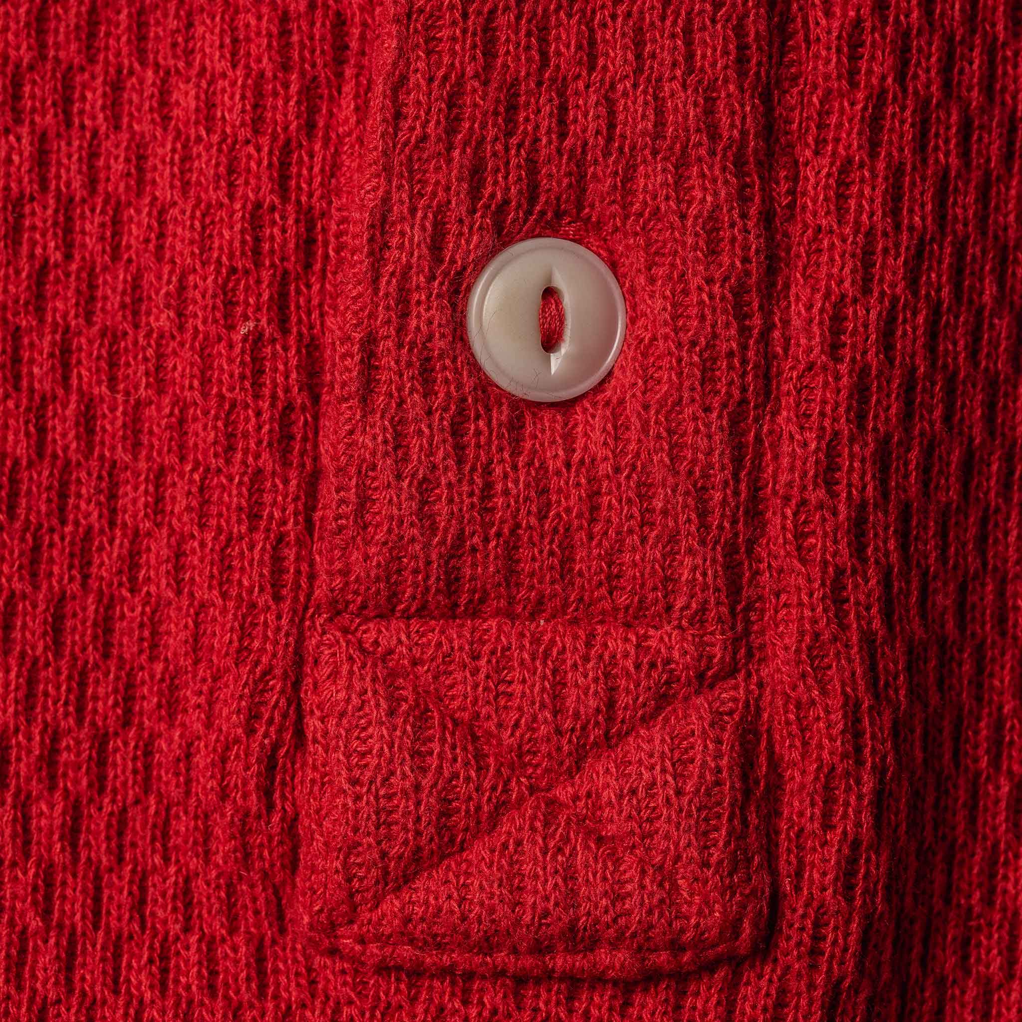 The Heavy Bag Waffle Henley in Cardinal - Image 7