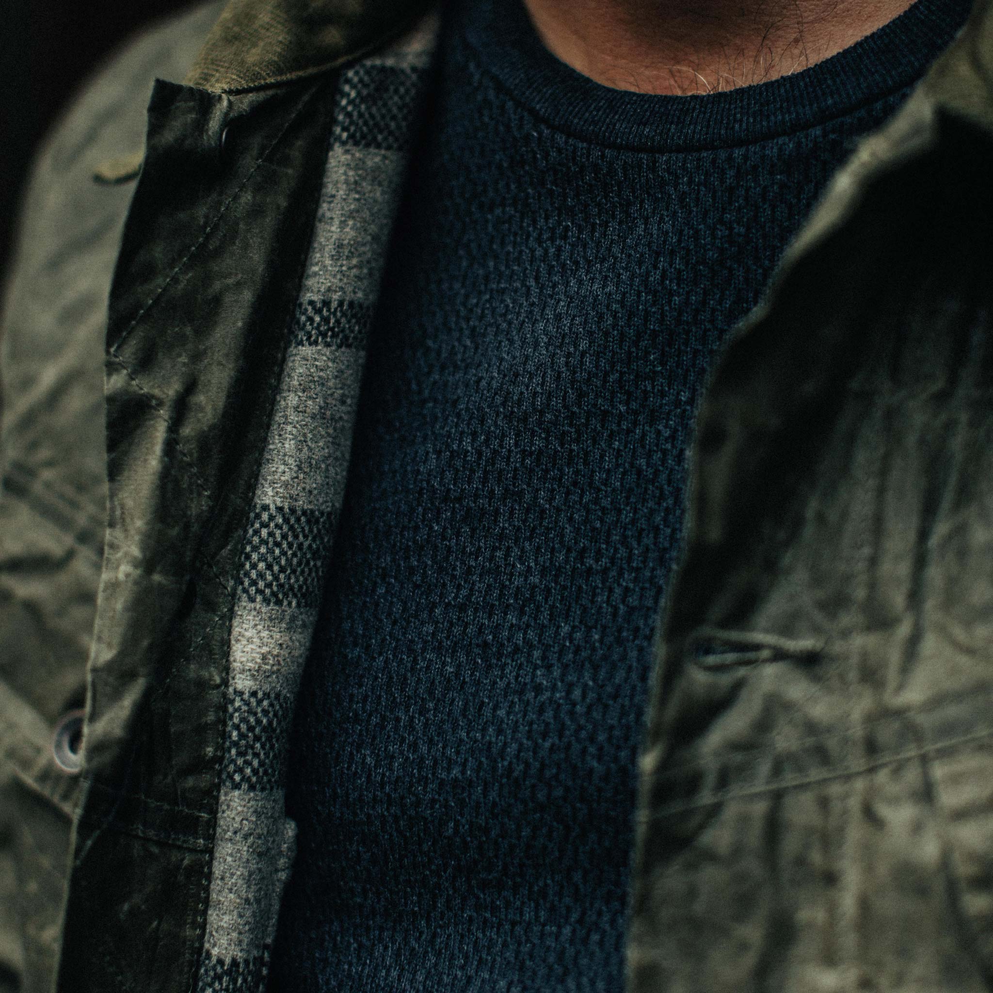 The Heavy Bag Waffle Long Sleeve in Navy - Image 4