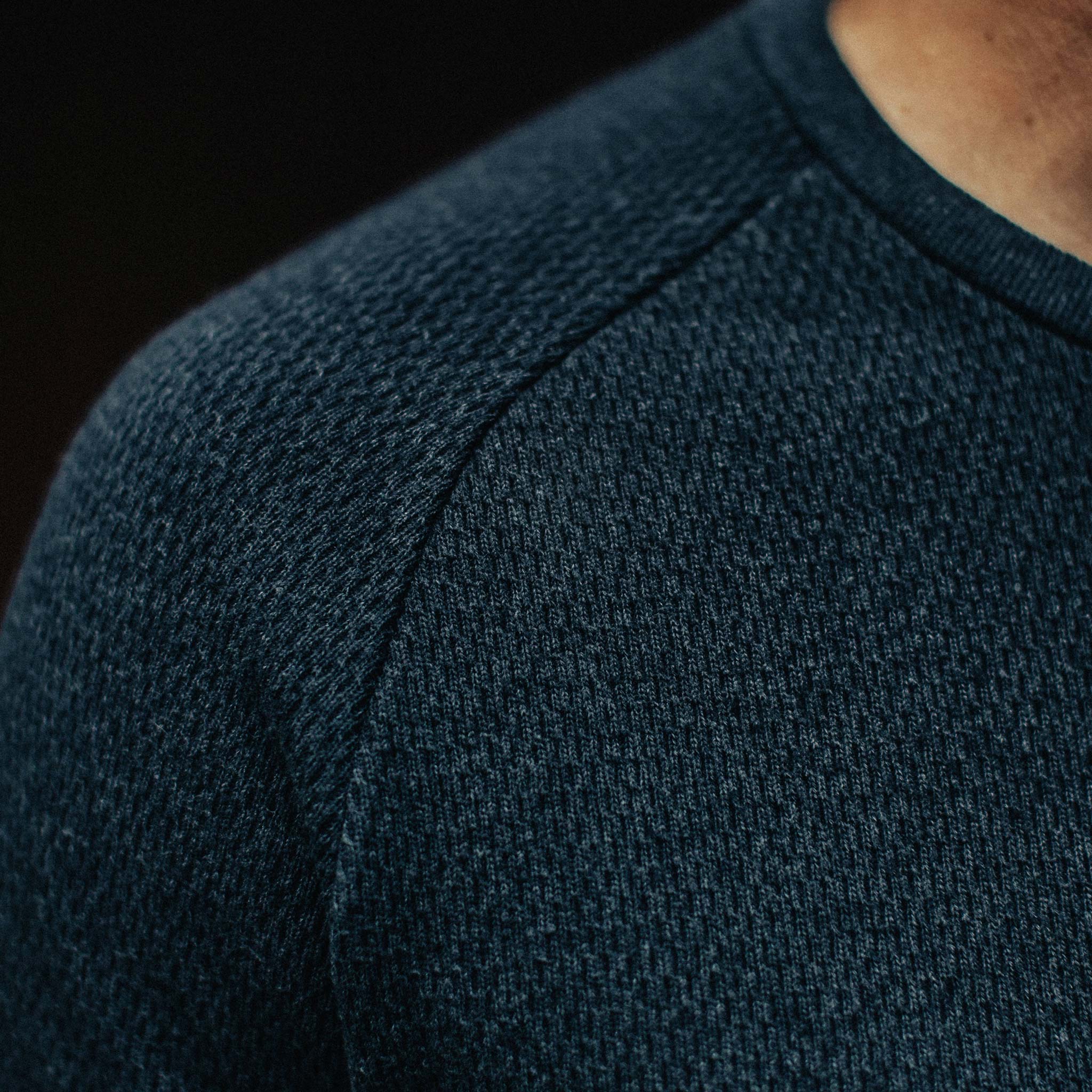 The Heavy Bag Waffle Long Sleeve in Navy - Image 5
