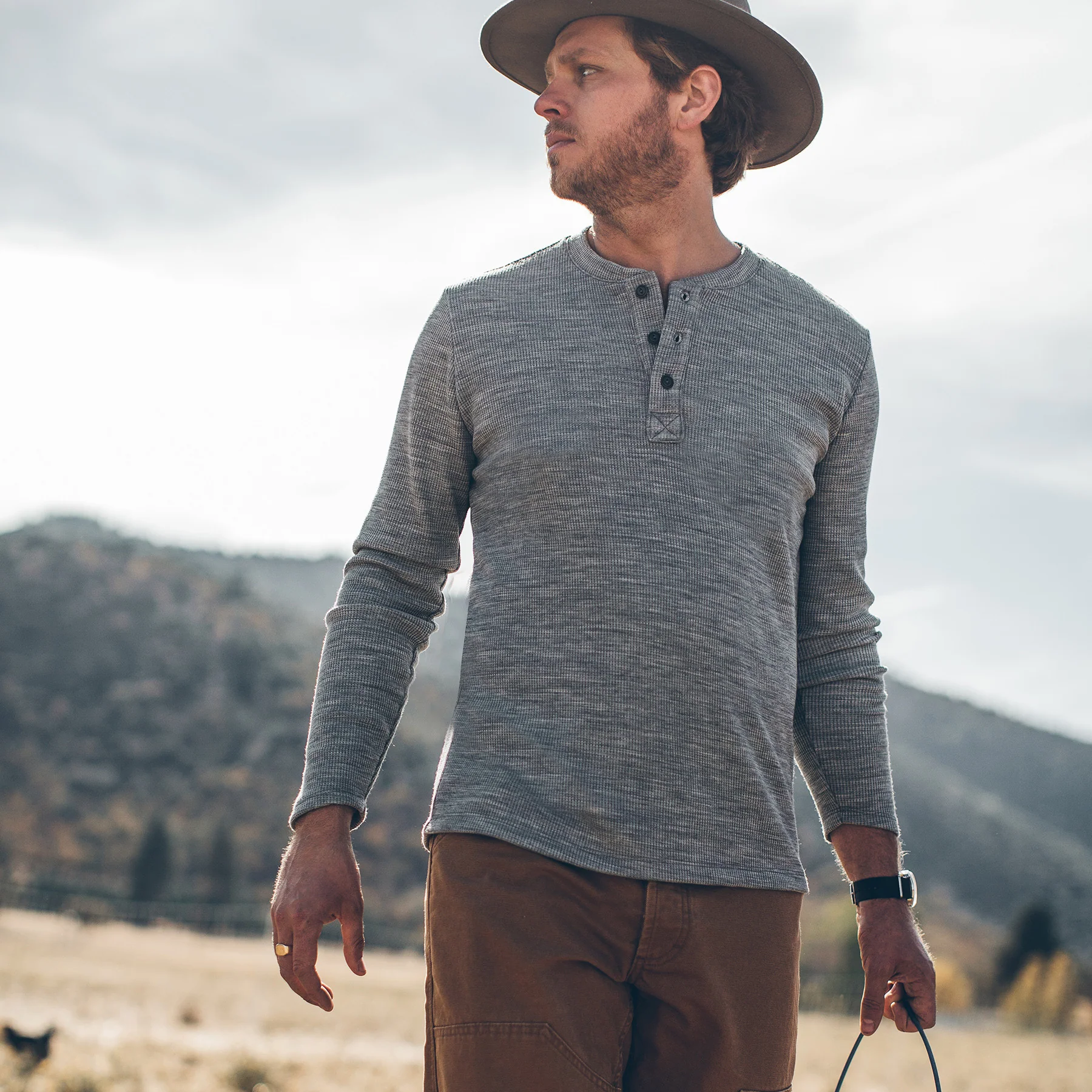 The Henley in Ash Merino Waffle - Image 3