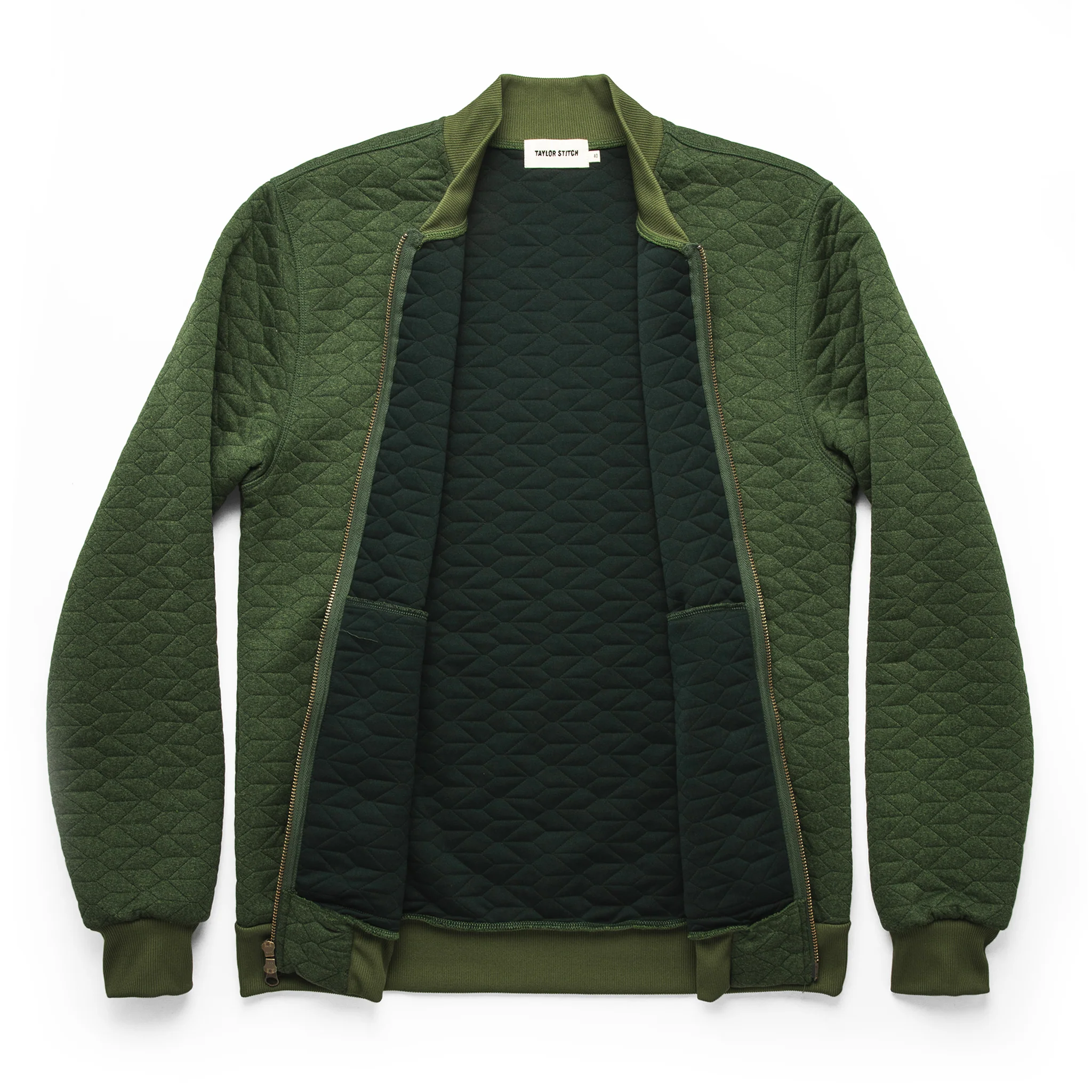 The Inverness Bomber in Olive Knit Quilt - Image 7