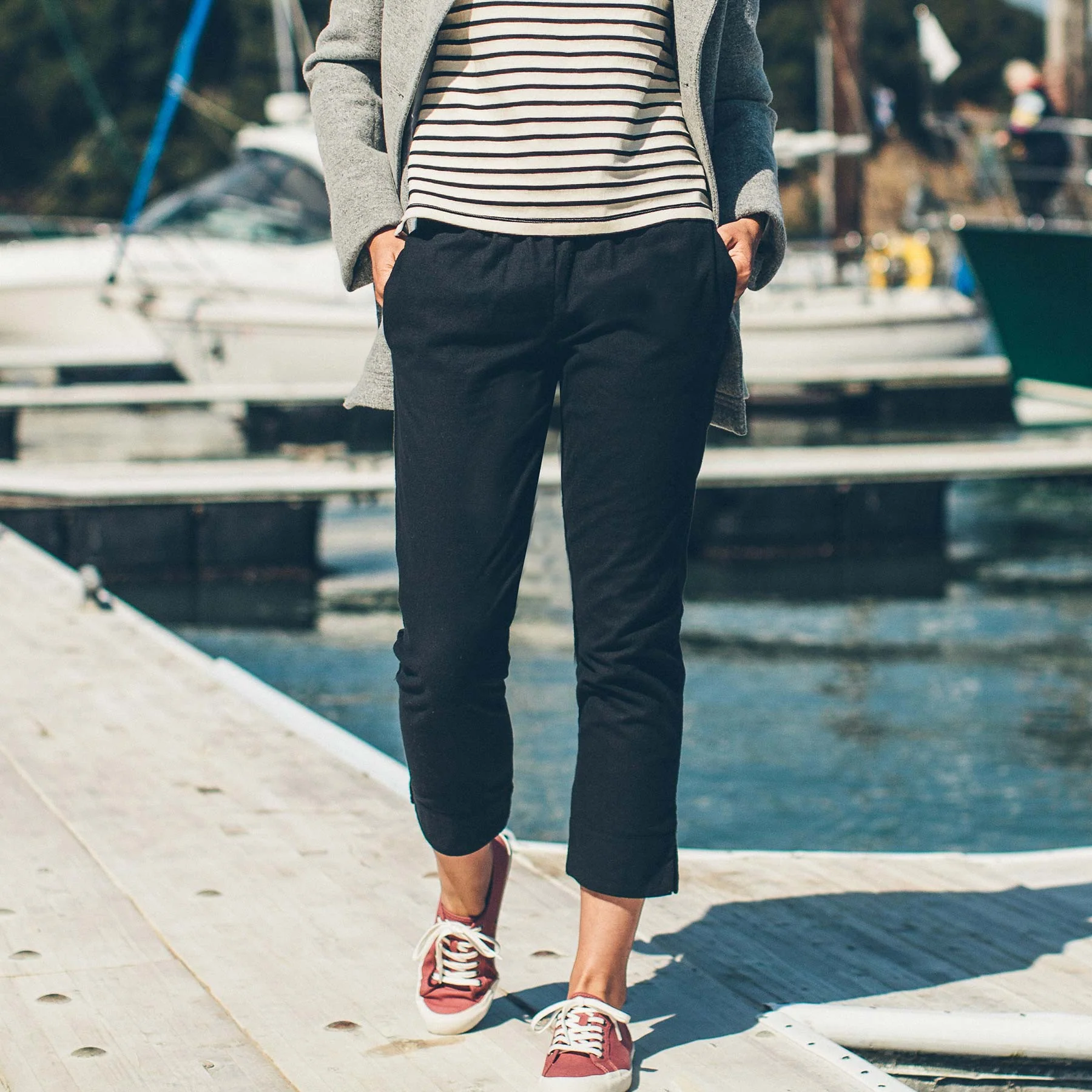 The Isla Pant in Black Brushed Cotton - Image 2