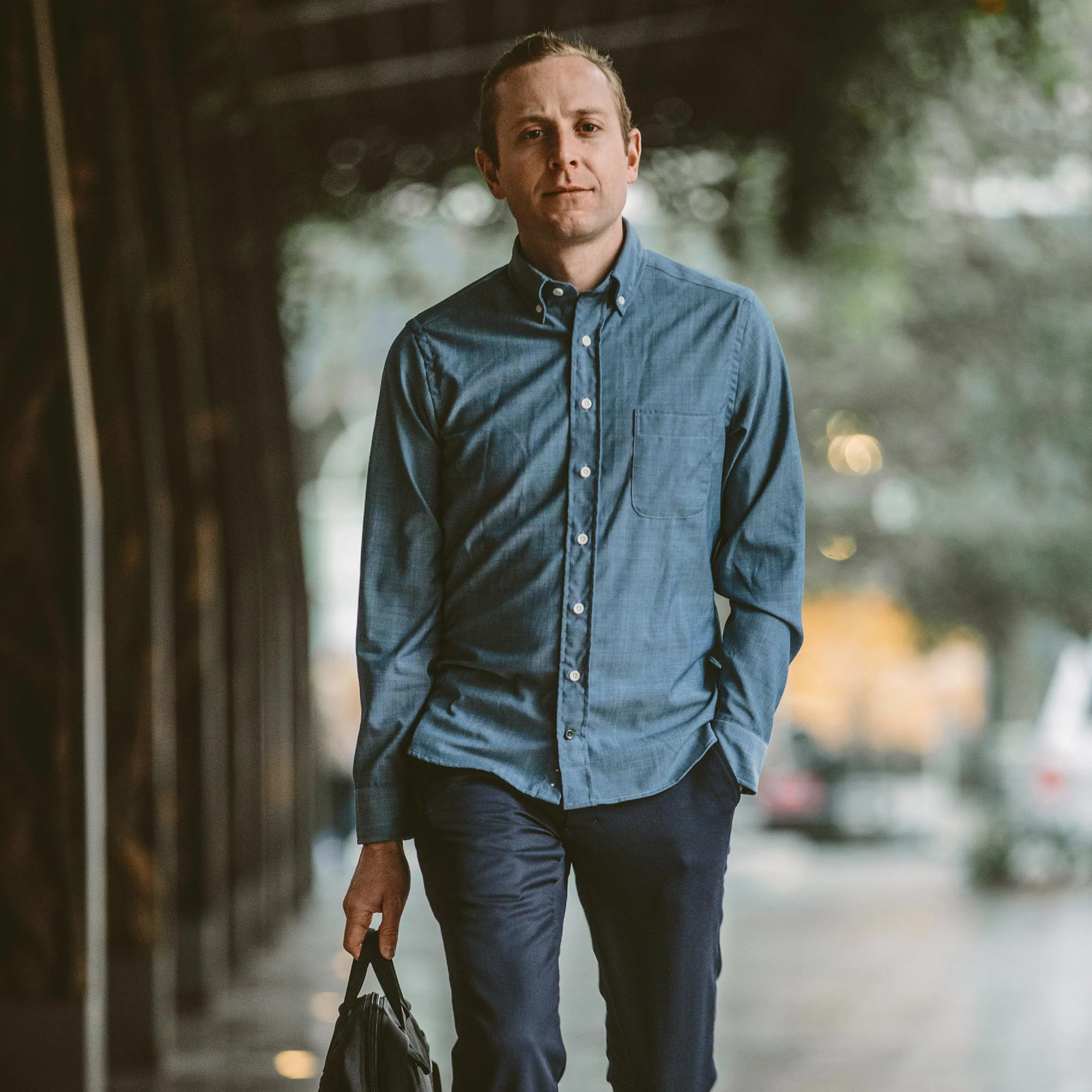The Merino Jack in Sky Blue Chambray - Image 4