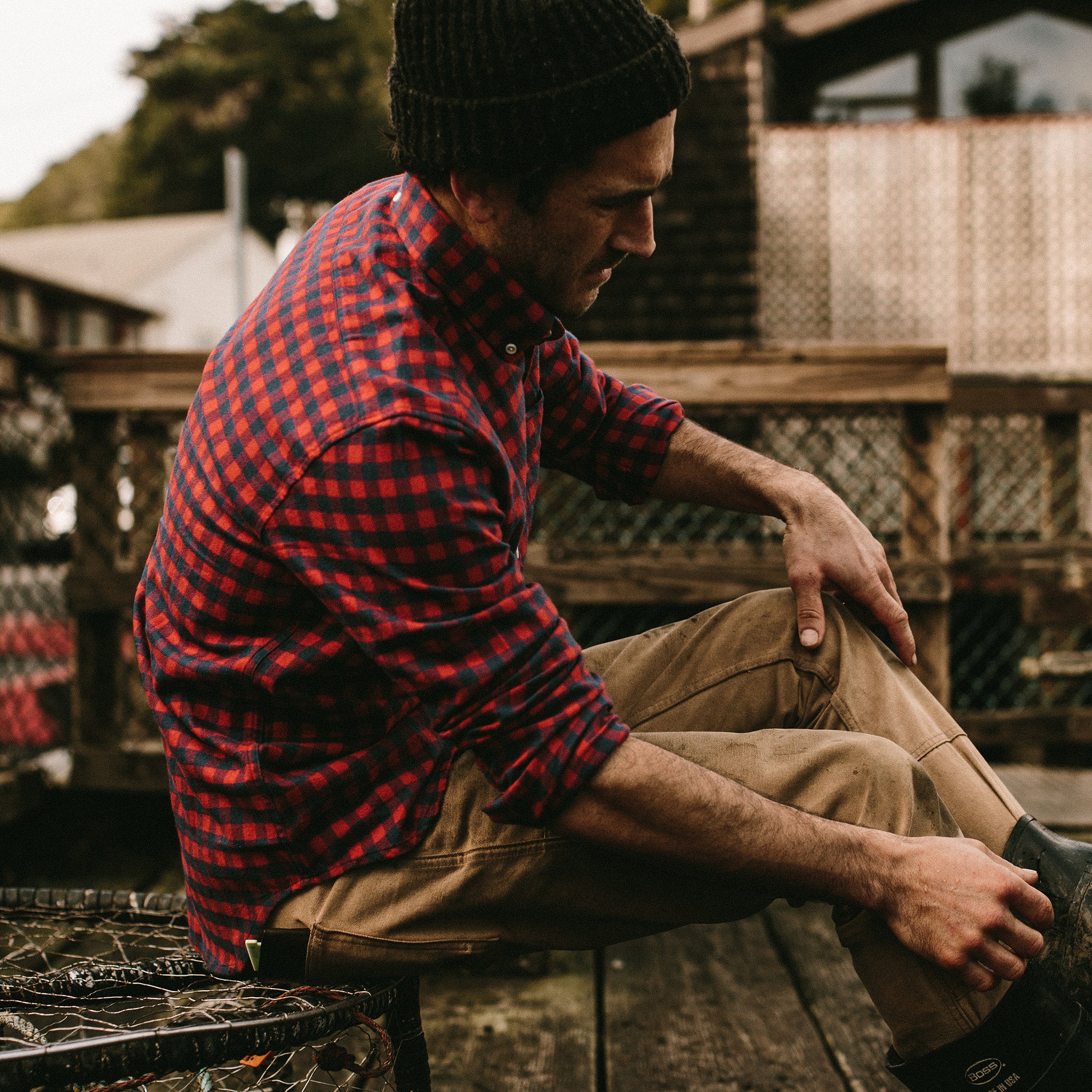 The Jack in Brushed Navy Buffalo Check - Image 4