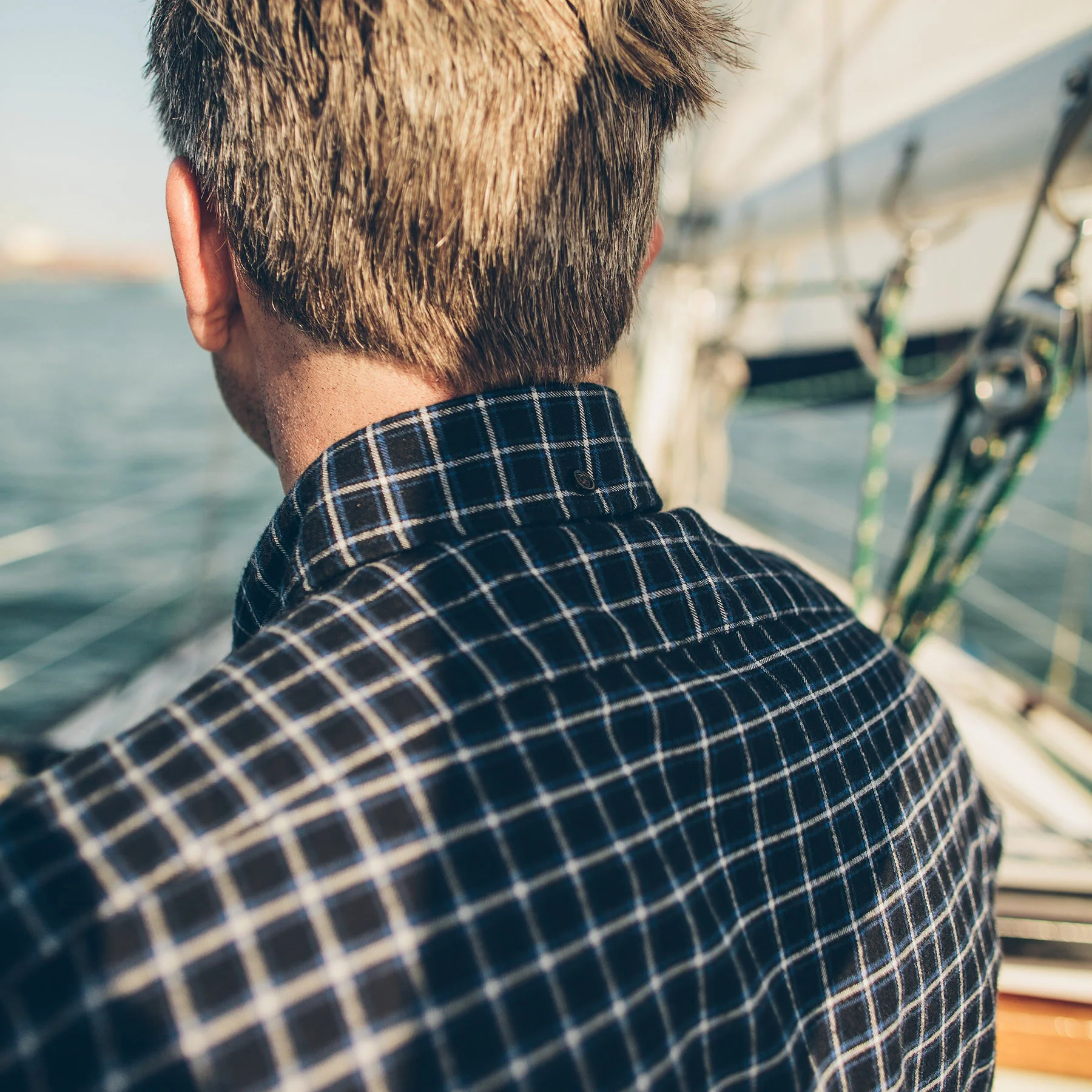 The Jack in Brushed Navy Plaid Flannel - Image 5