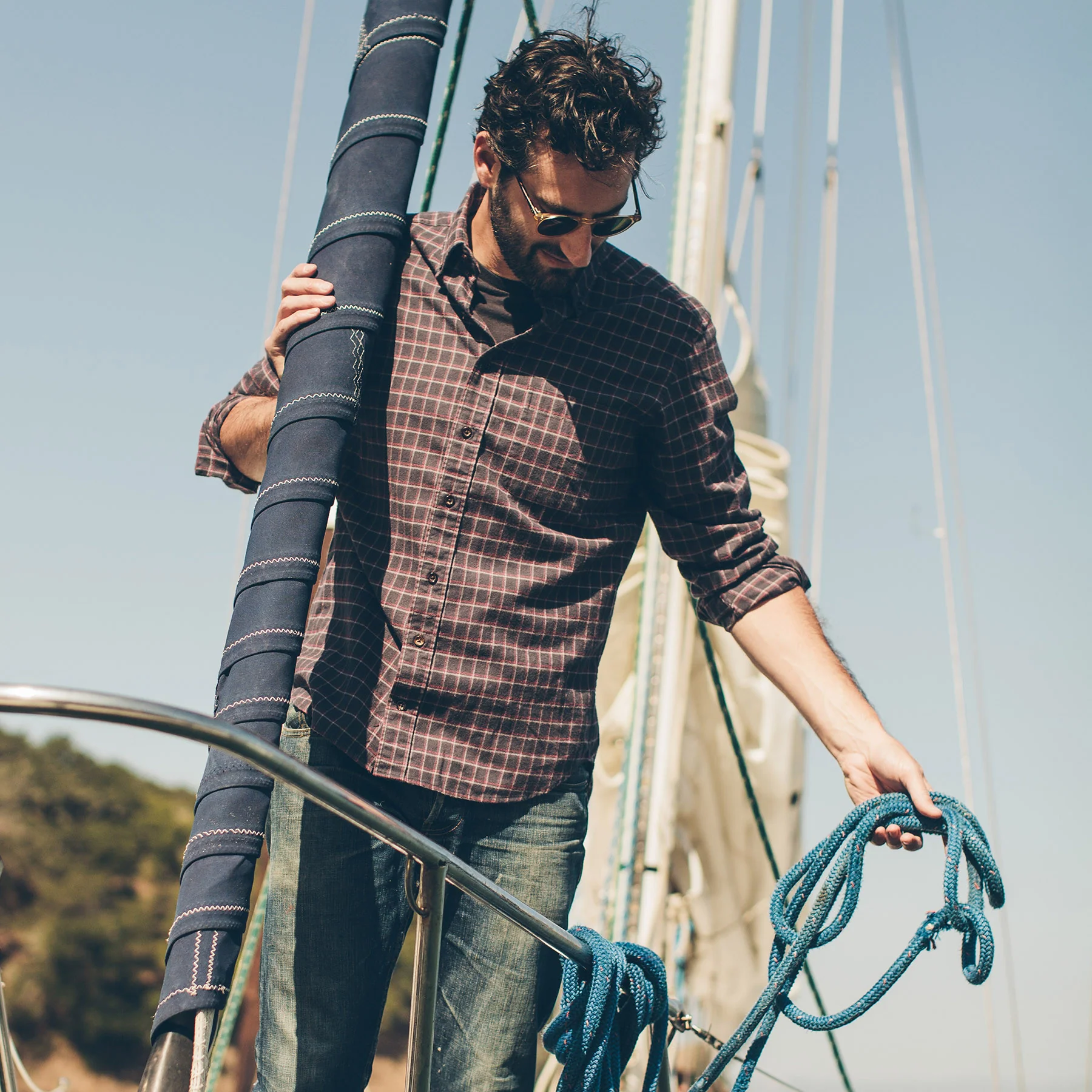 The Jack in Brushed Taupe Plaid Flannel - Image 5