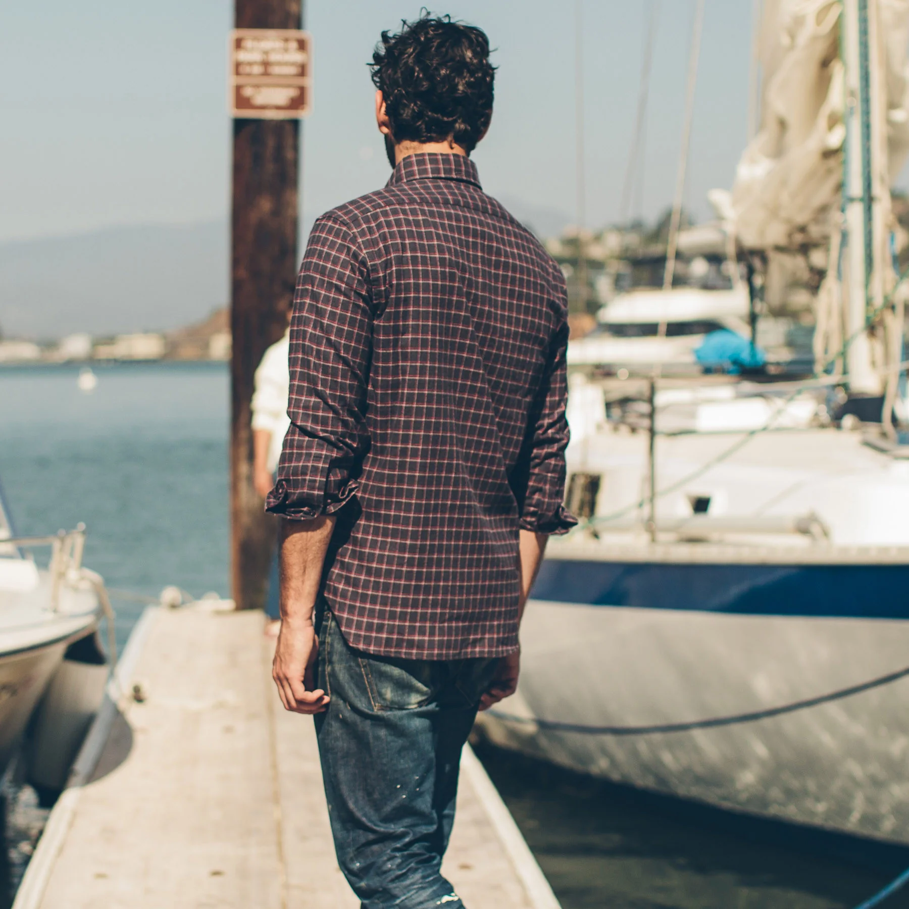 The Jack in Brushed Taupe Plaid Flannel - Image 6