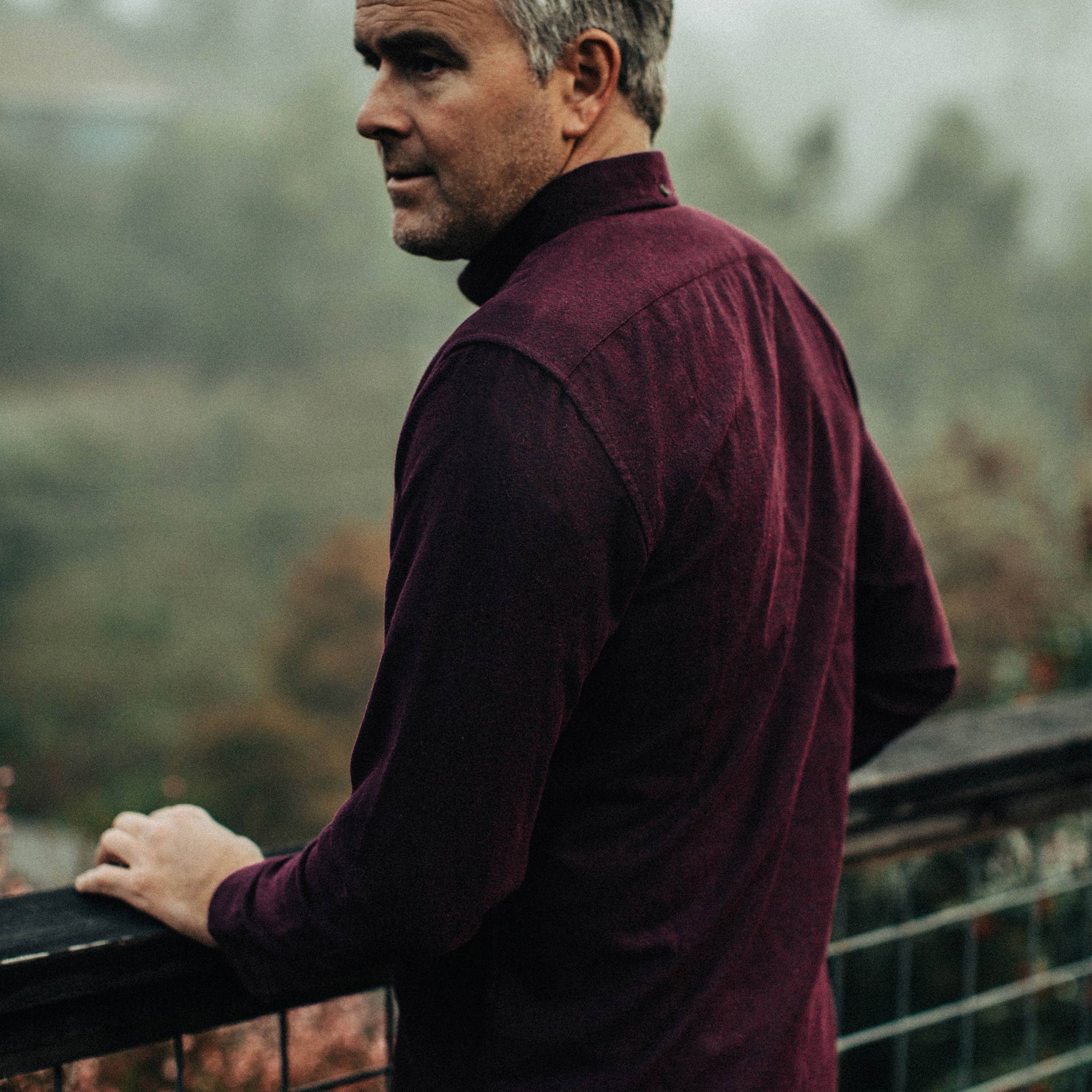 The Jack in Maroon Brushed Oxford - Image 4