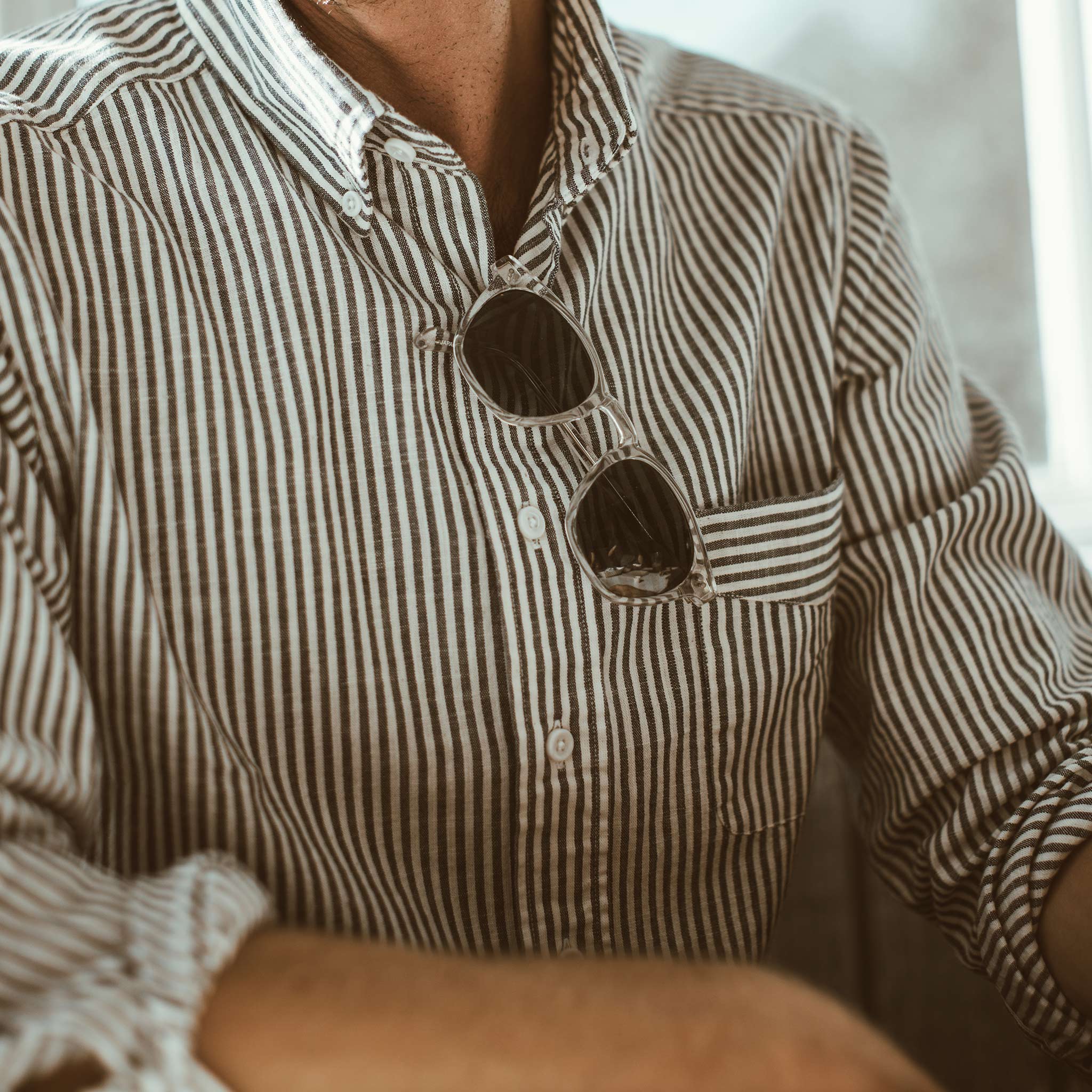 The Jack in Natural Striped Chambray - Image 5