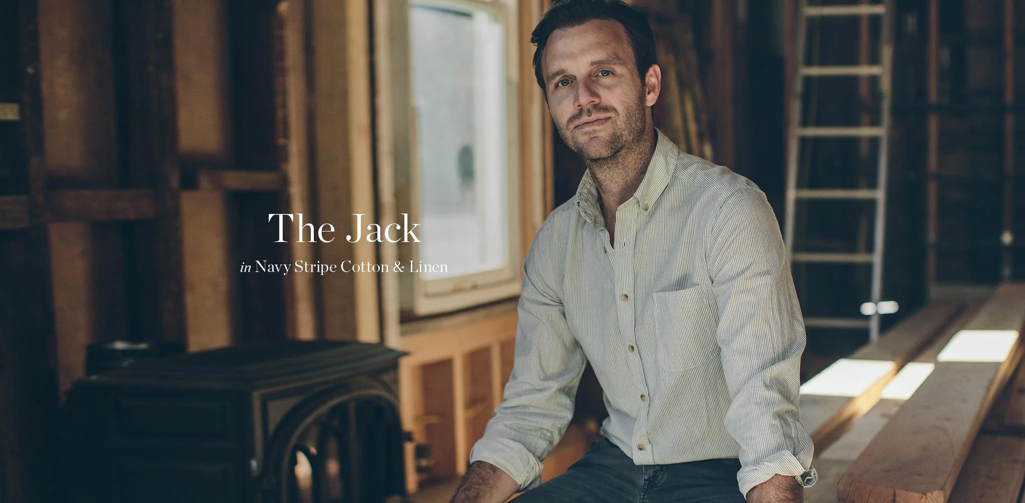 The Jack in Navy Striped Cotton & Linen - Image 3
