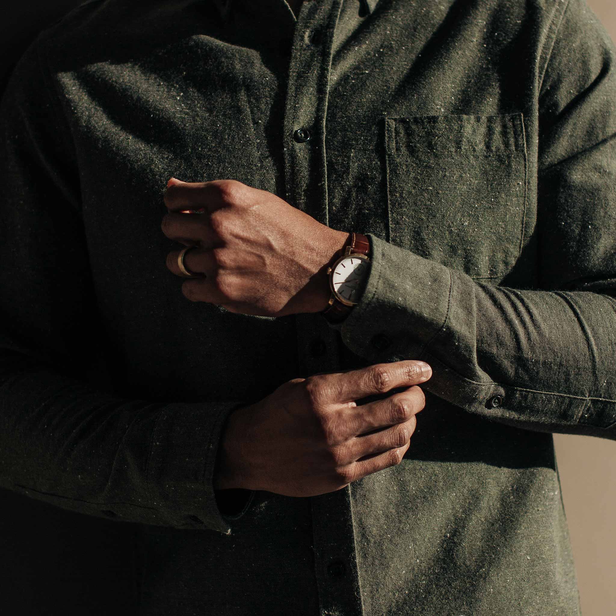 The Jack in Olive Slub Chambray - Image 4