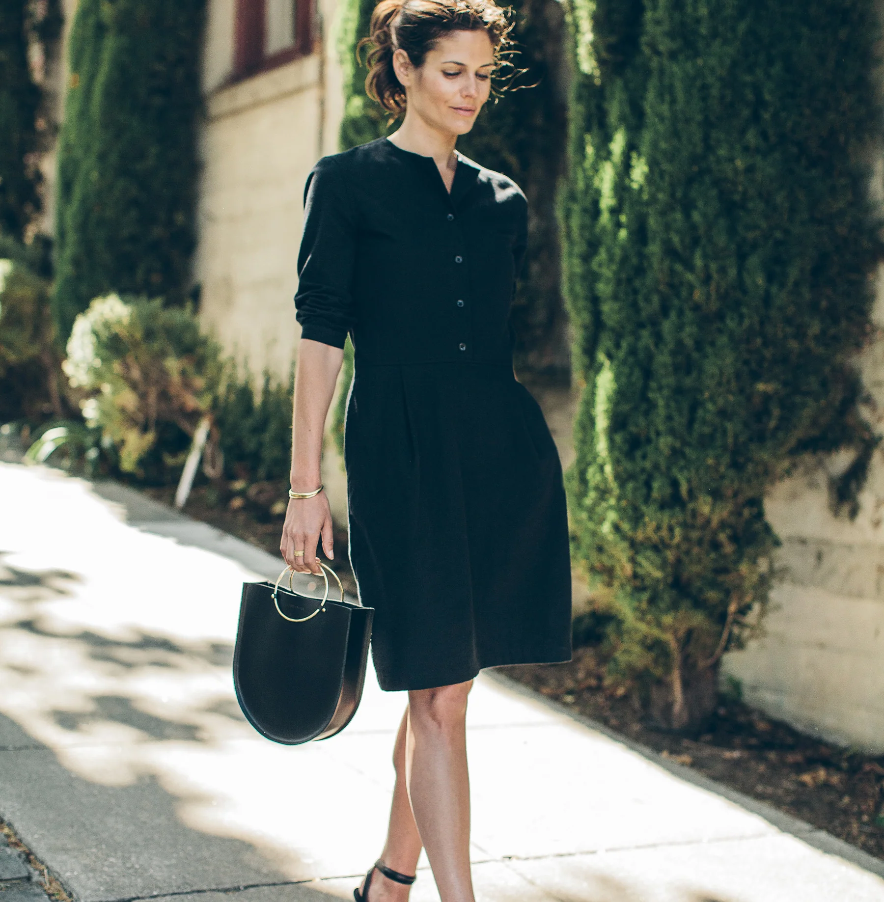 The Juniper Dress in Black Brushed Cotton - Image 2