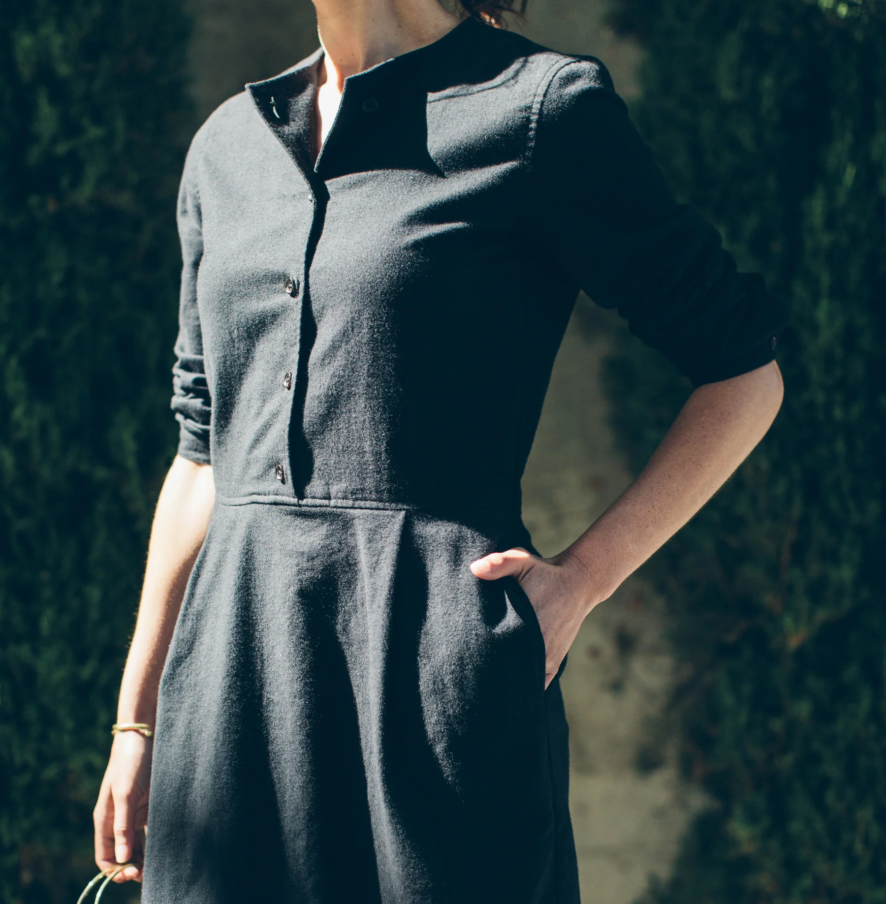 The Juniper Dress in Black Brushed Cotton - Image 5