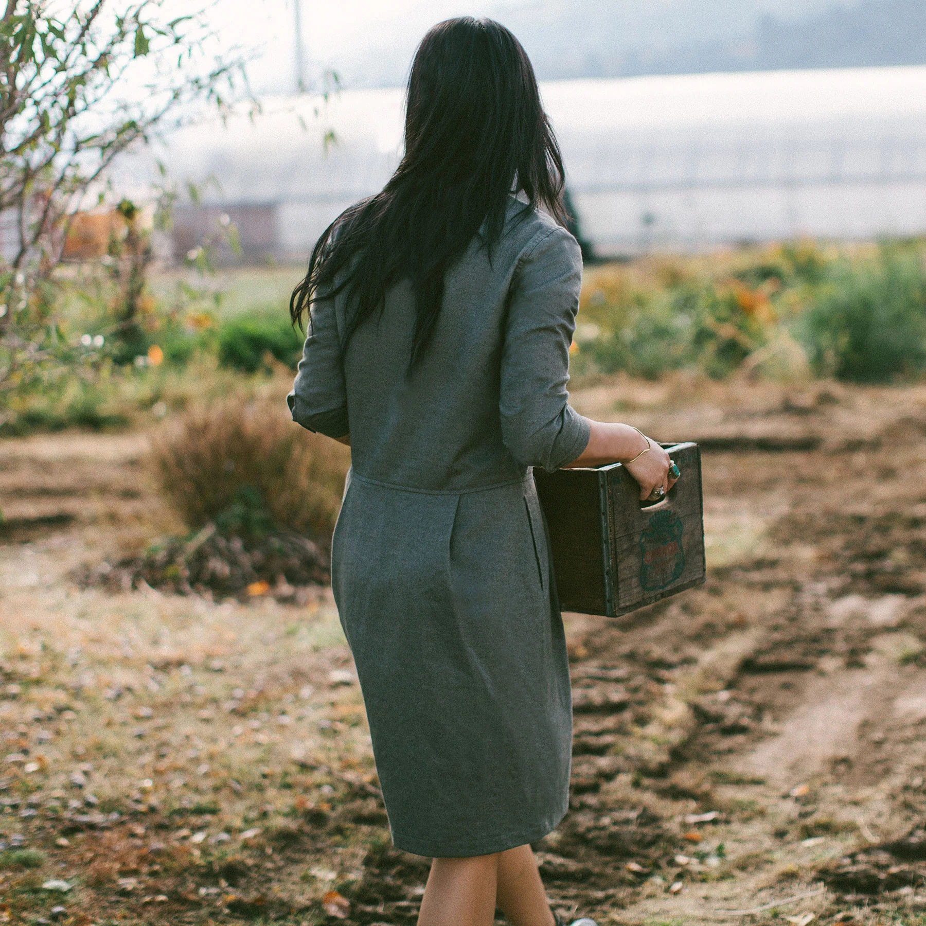 The Juniper Dress in Sage Brushed Cotton - Image 5