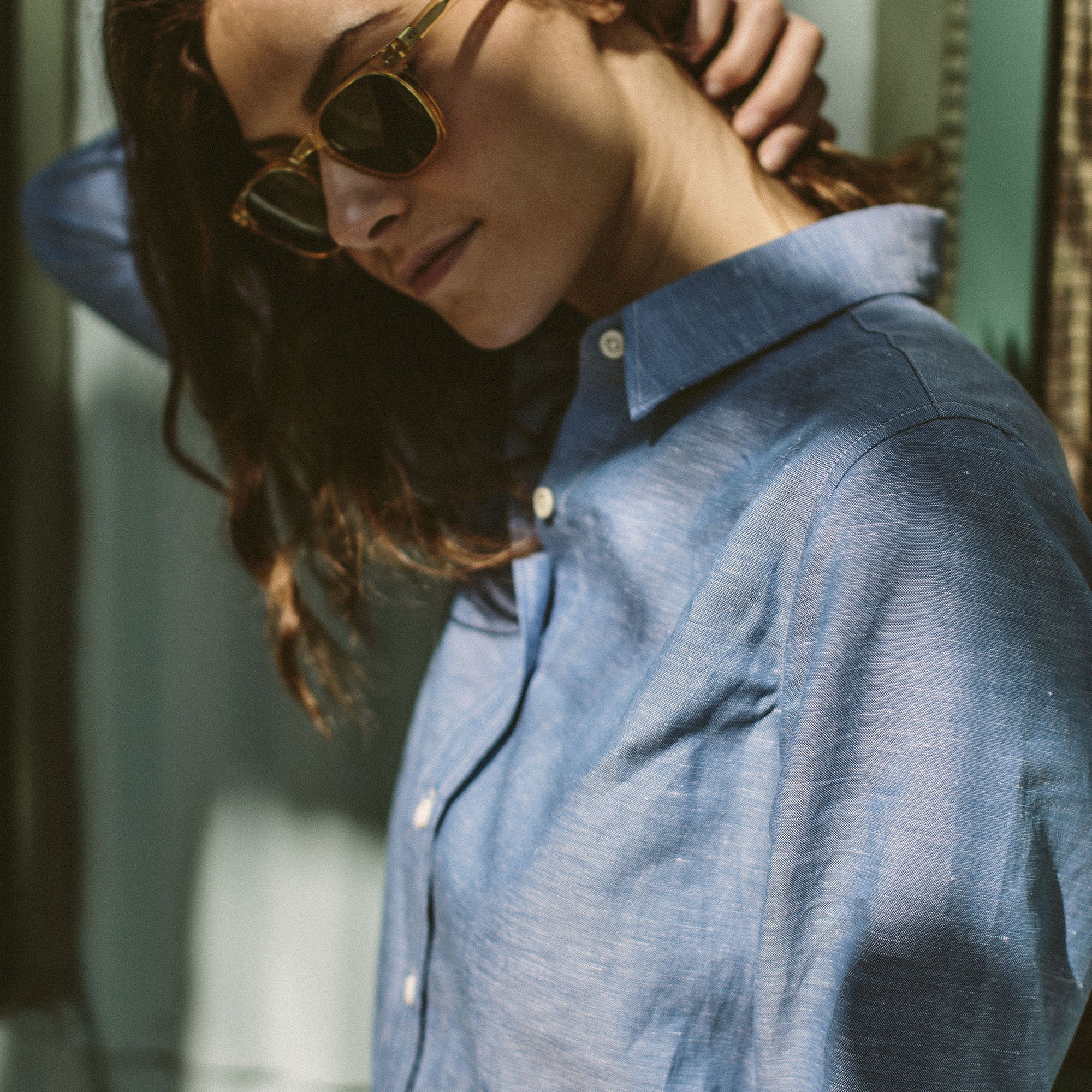 The Katherine in Azure Cotton & Linen - Image 3