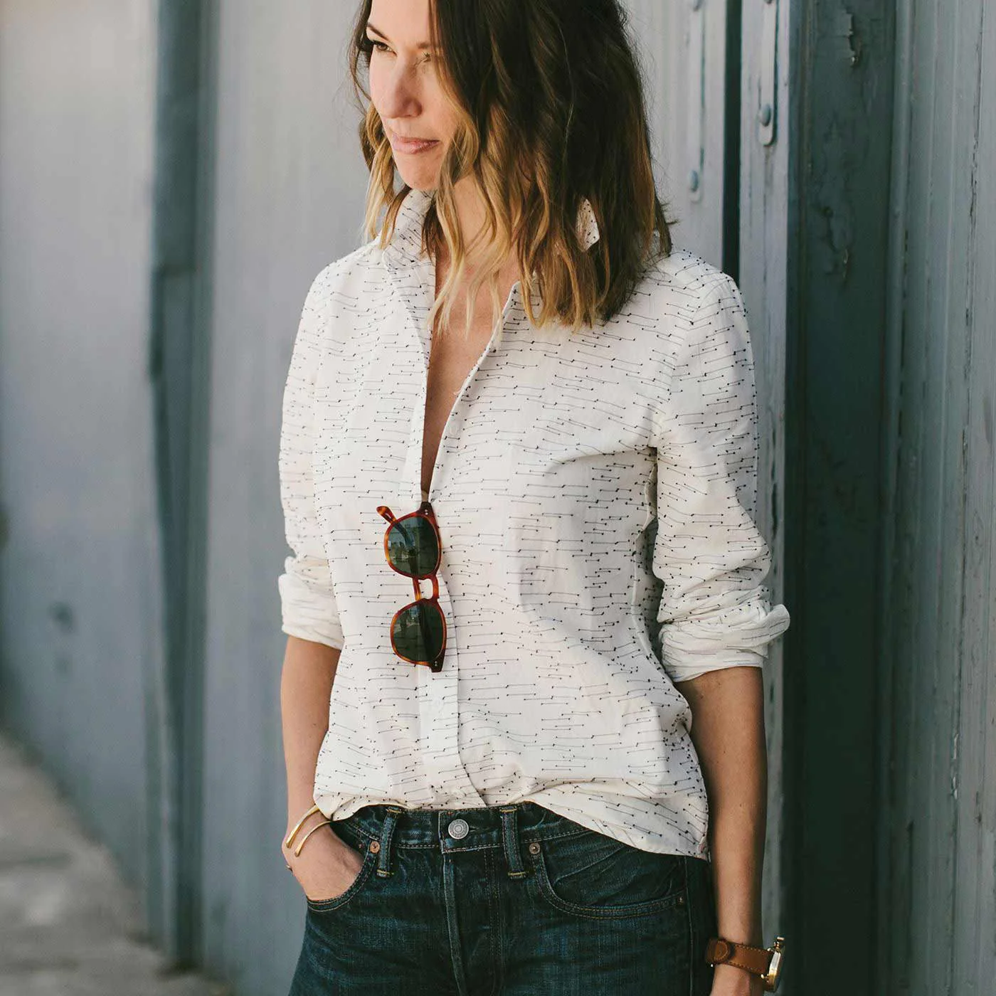 The Katherine in Natural and Indigo Jacquard - Image 2