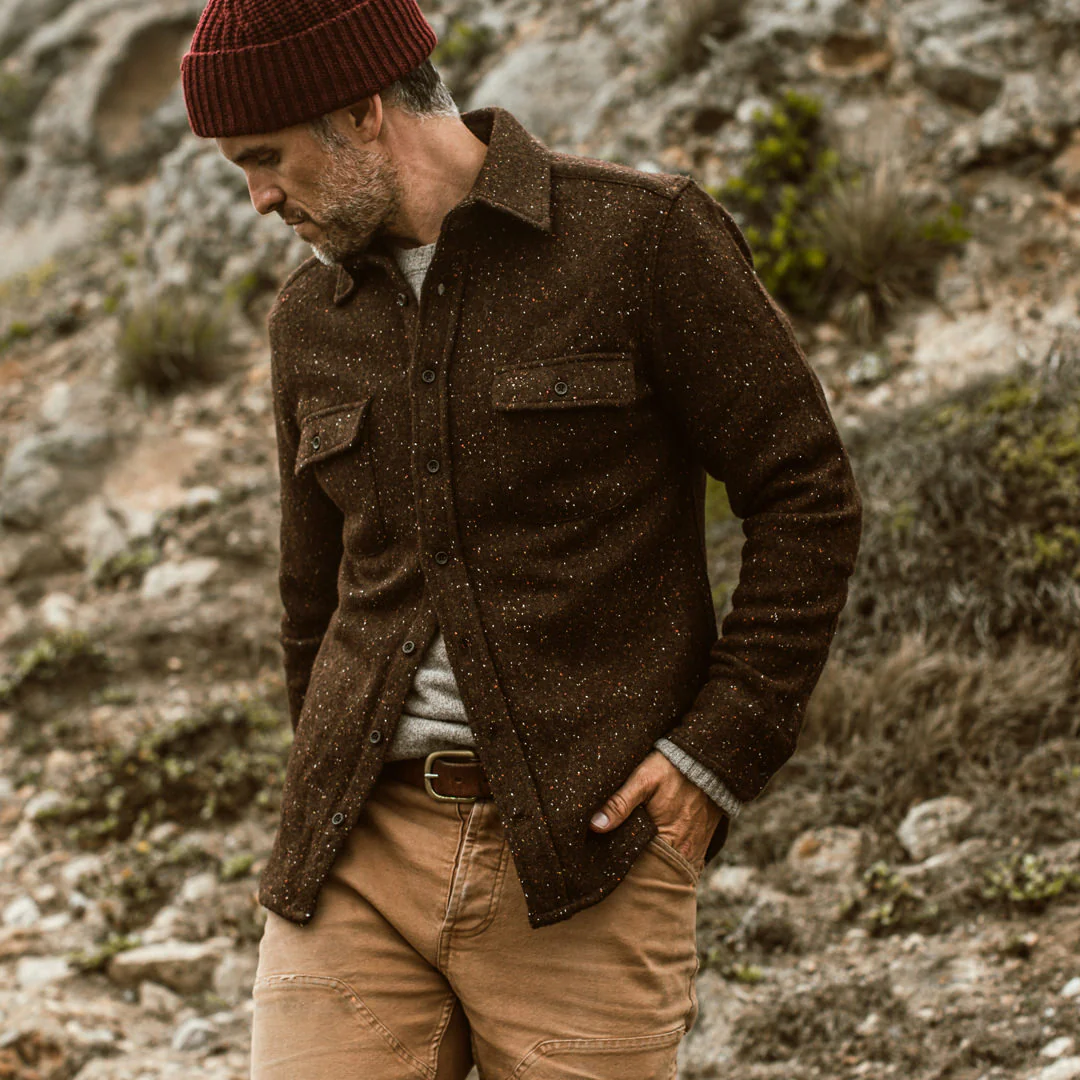 The Leeward Shirt in Chocolate Donegal - Image 3