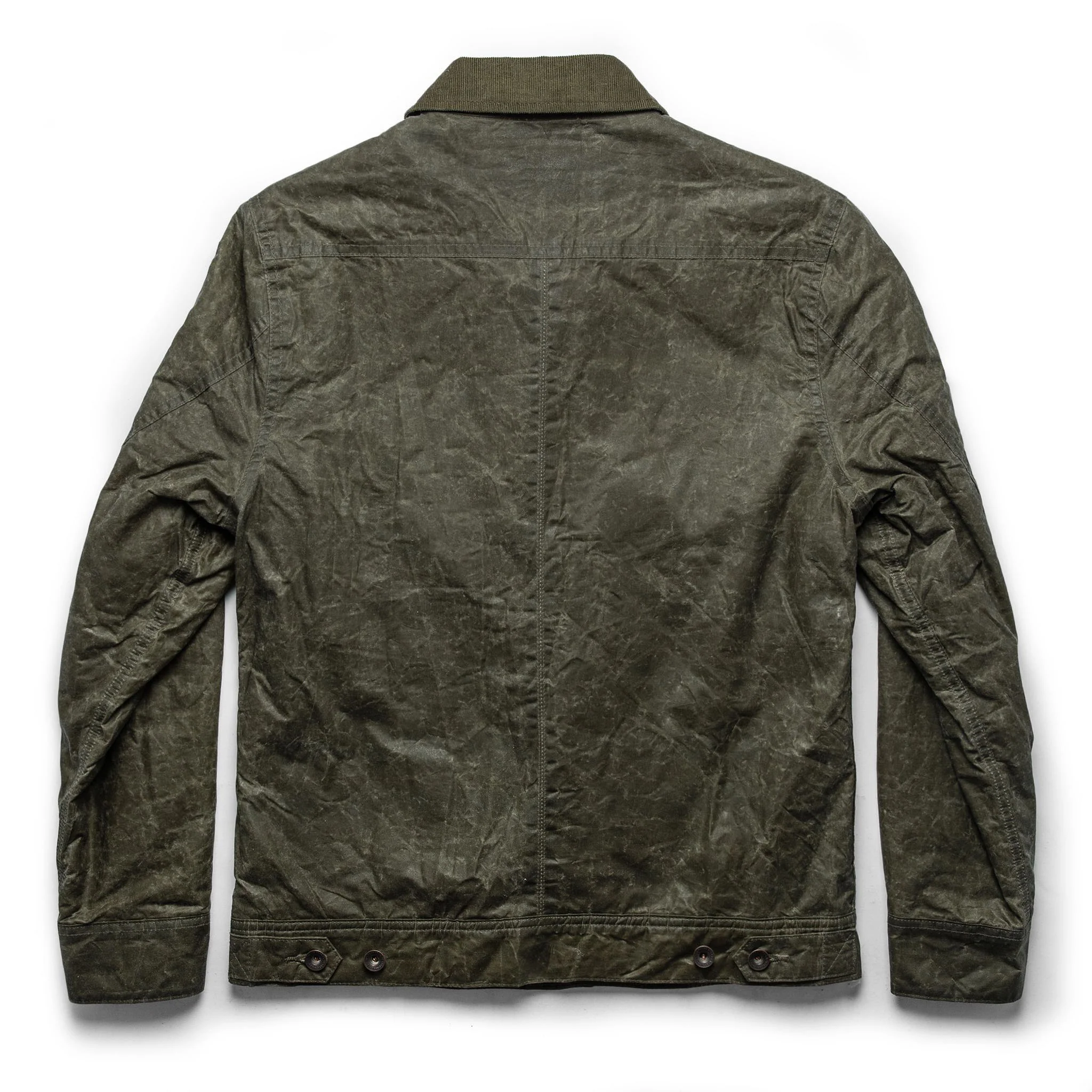 The Lined Long Haul Jacket in Olive Waxed Canvas - Image 13