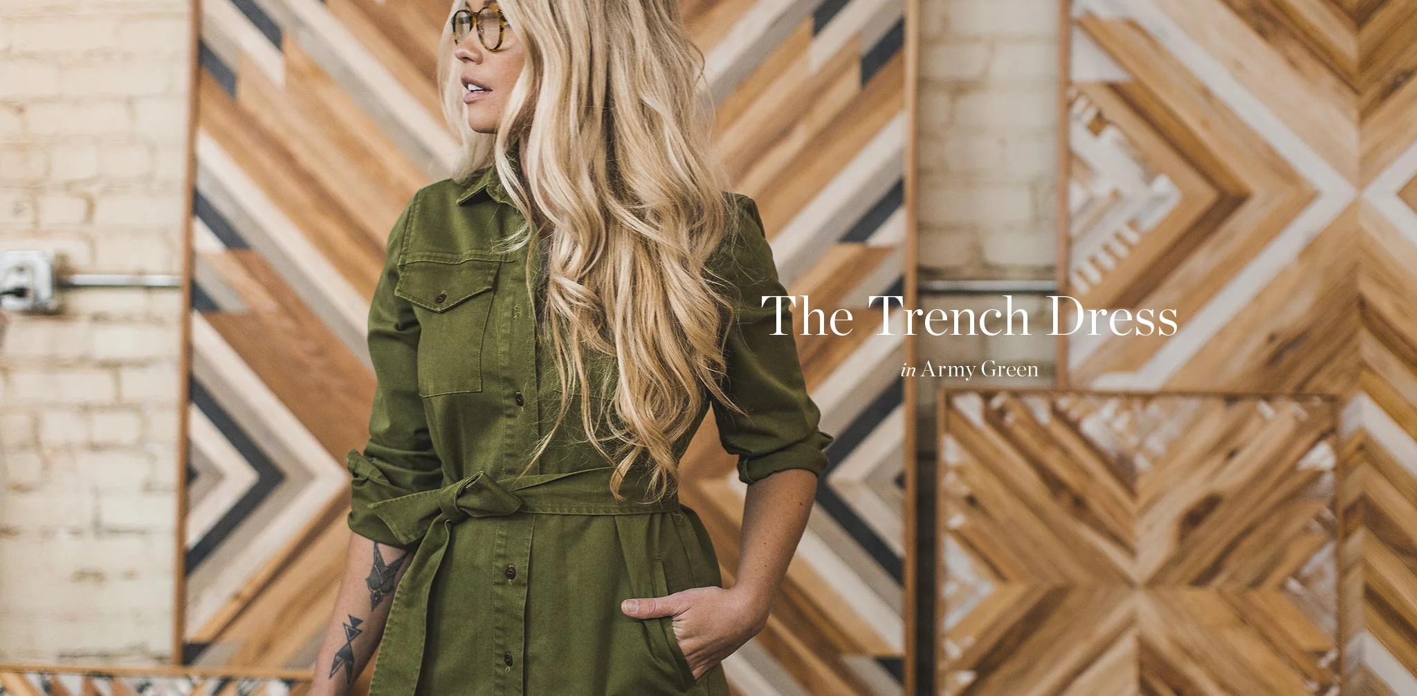 The Trench Dress in Army Green - Image 8