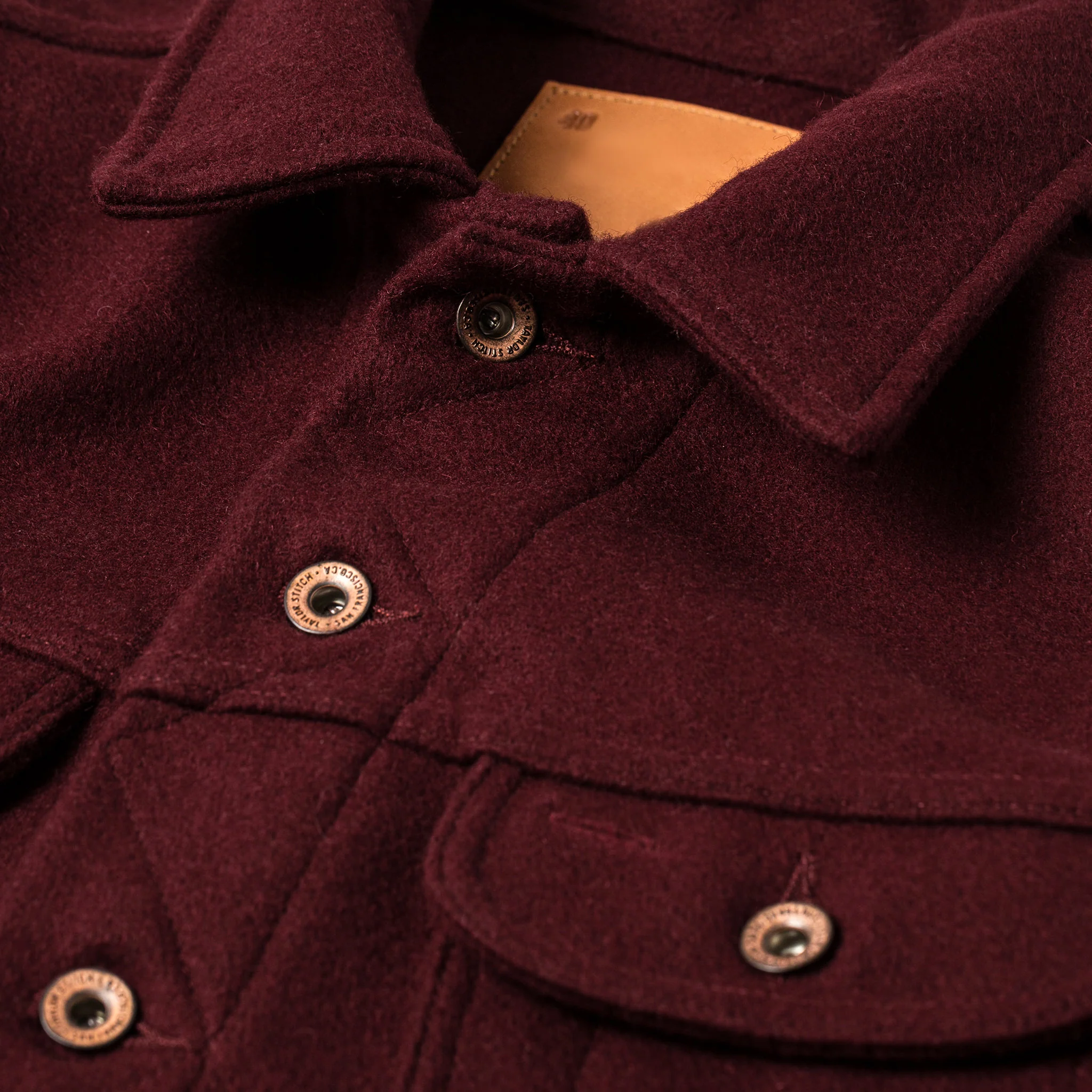 The Long Haul Jacket in Burgundy Melton Wool - Image 6