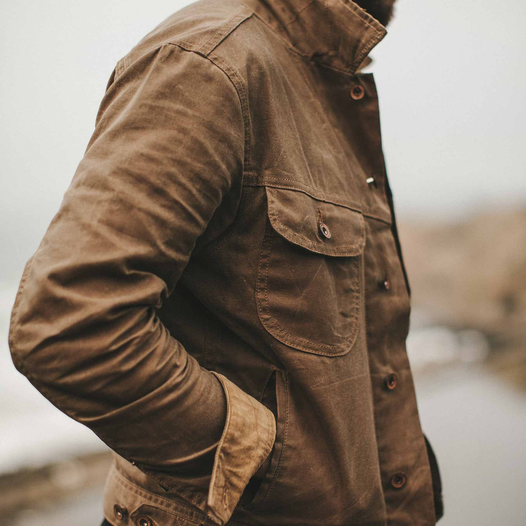 The Long Haul Jacket in Field Tan Waxed Canvas - Image 3