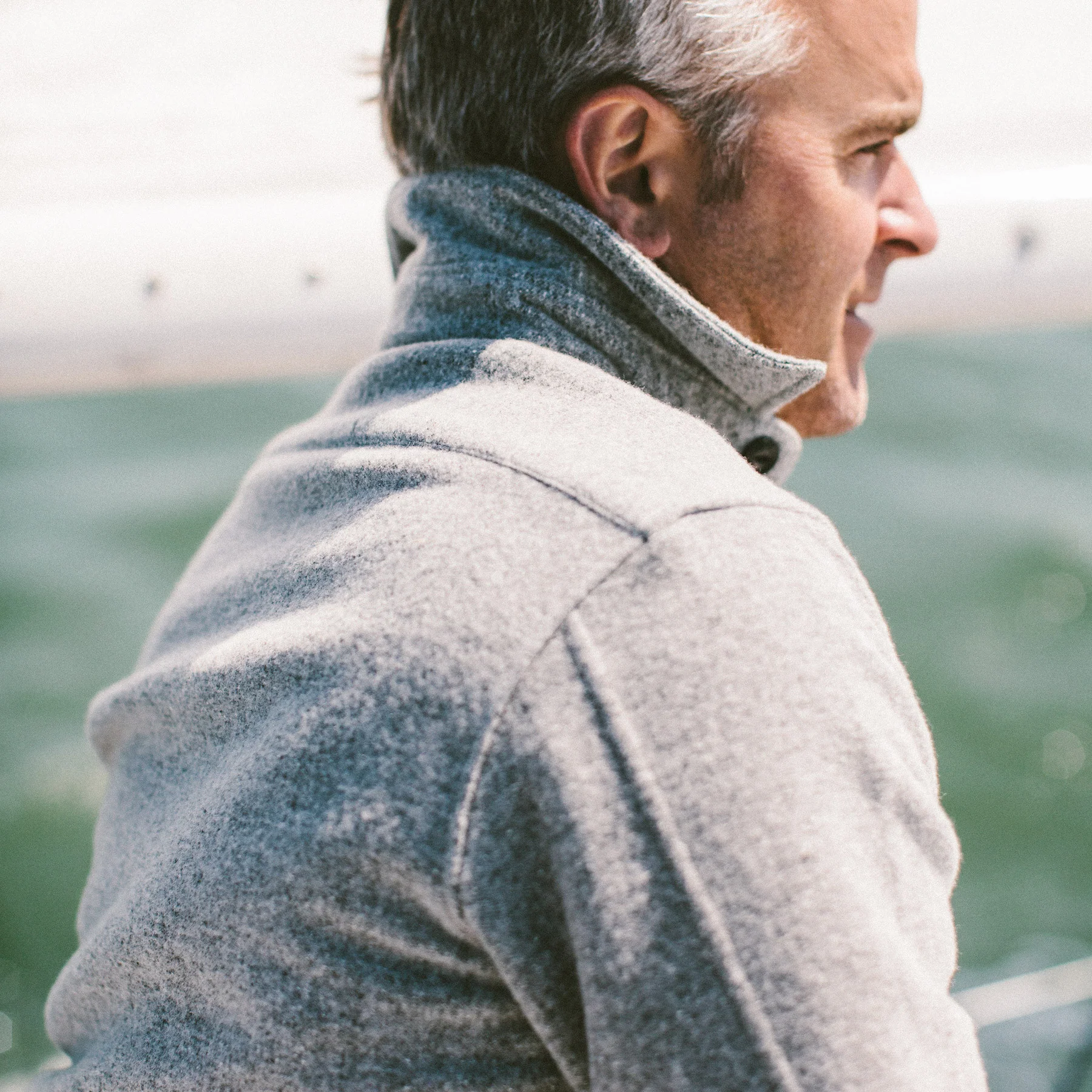 The Maritime Shirt Jacket in Ash Donegal Lambswool - Image 6
