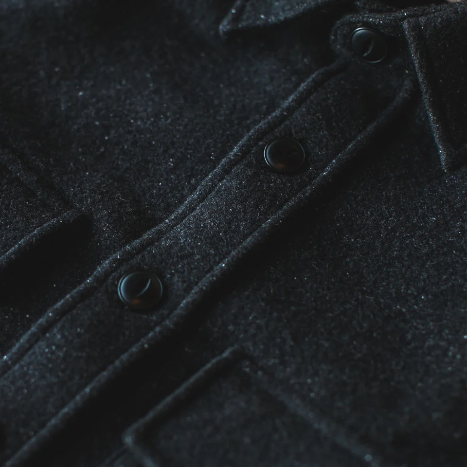 The Maritime Shirt Jacket in Charcoal Donegal Wool - Image 2