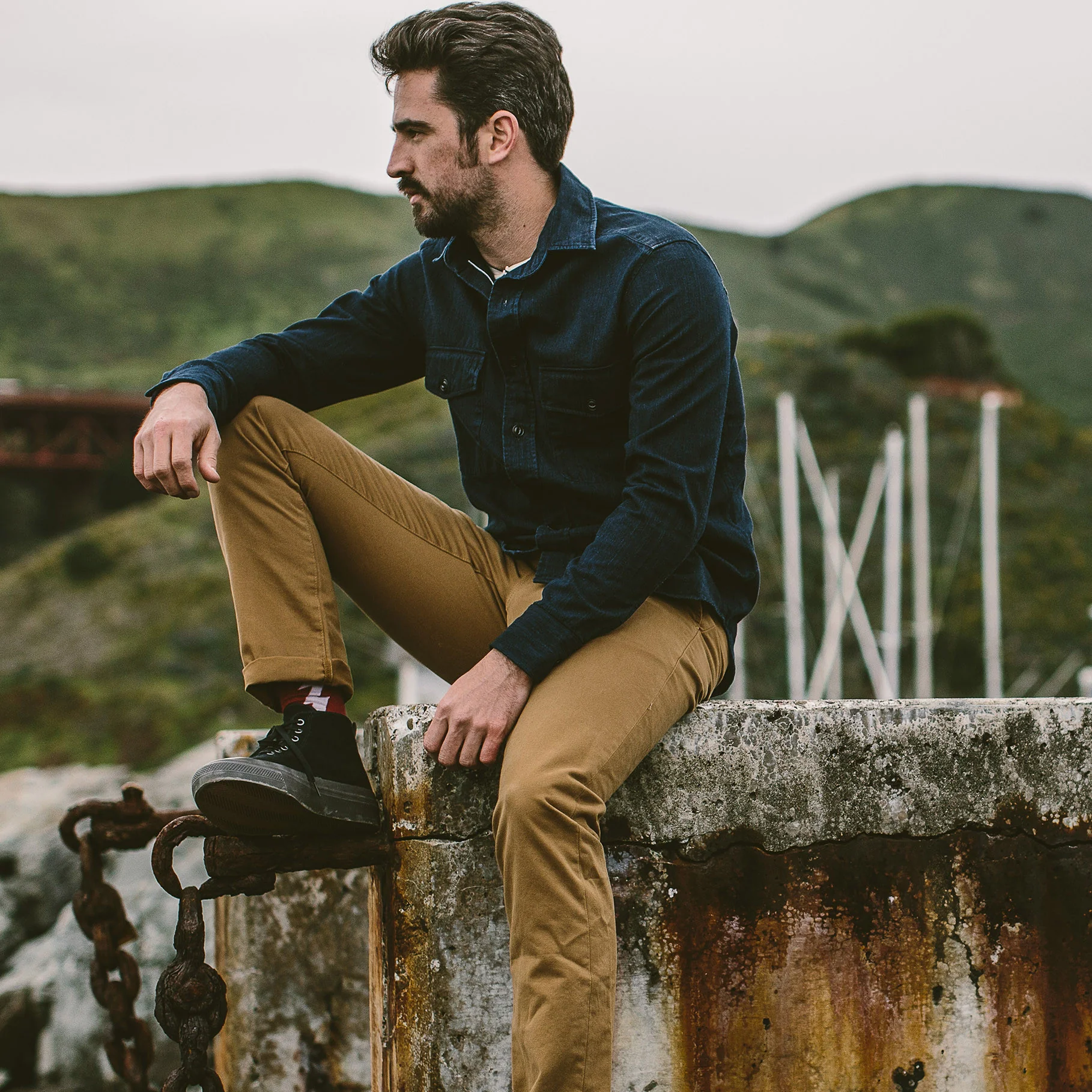 The Maritime Shirt Jacket in Sea Washed Indigo - Image 3