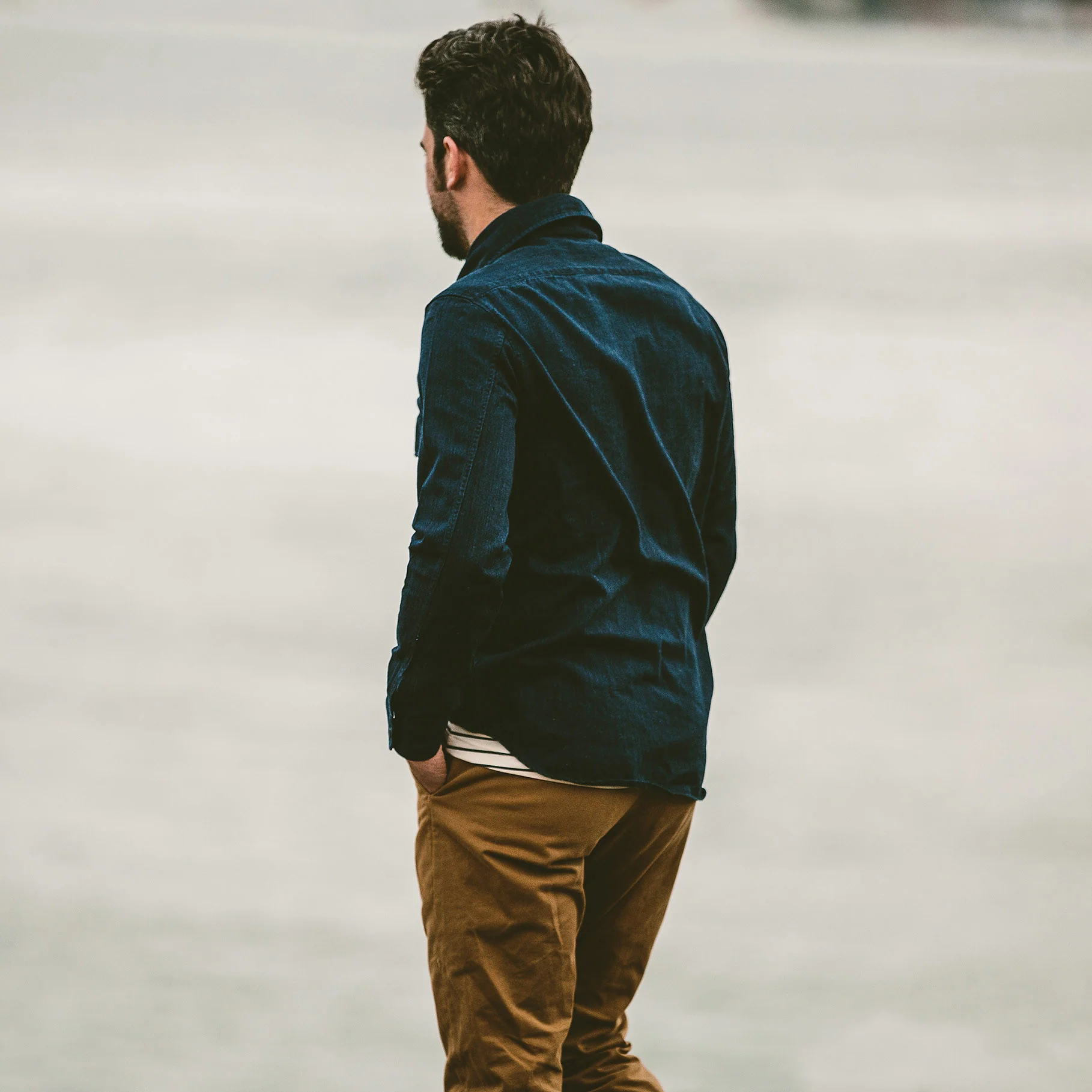 The Maritime Shirt Jacket in Sea Washed Indigo - Image 5