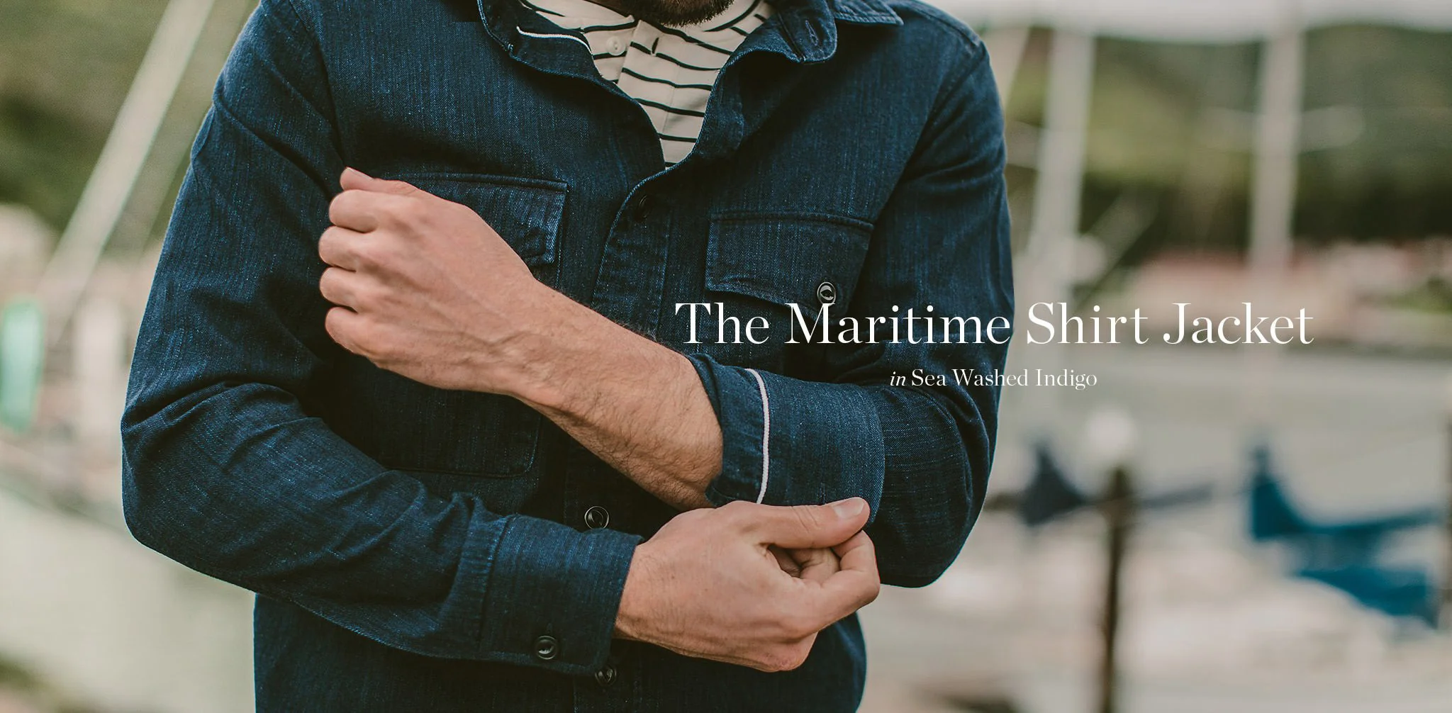 The Maritime Shirt Jacket in Sea Washed Indigo - Image 8