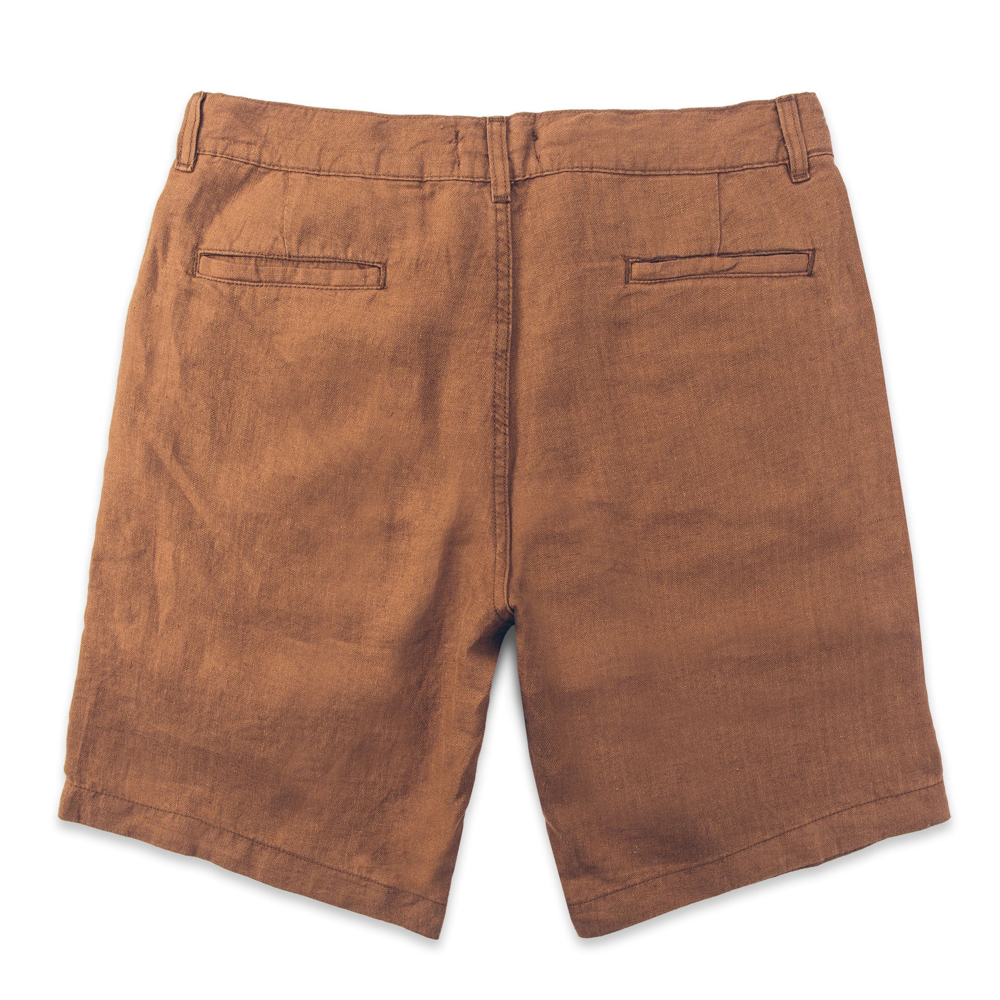 The Maritime Short in British Khaki Linen Herringbone - Image 7