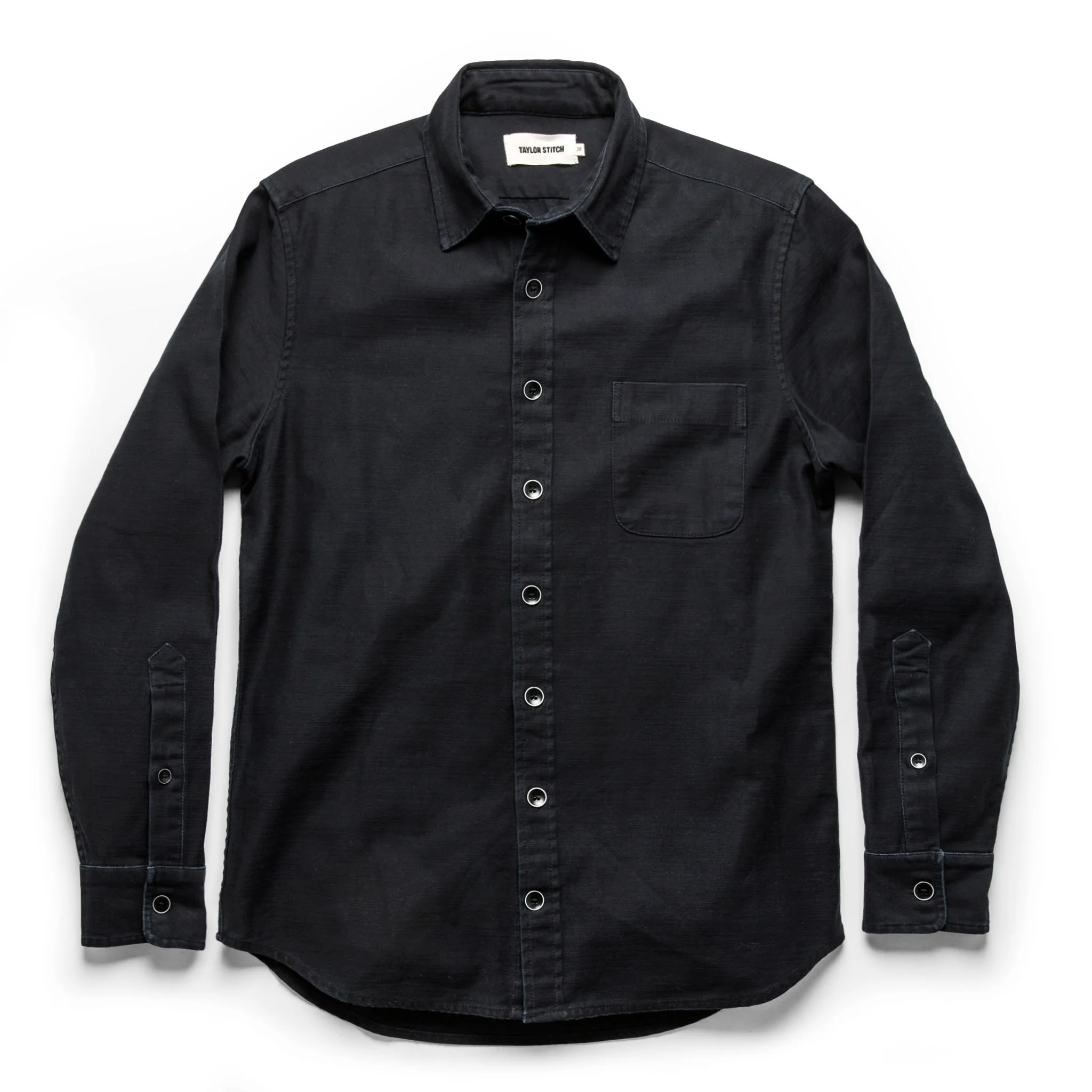 The Mechanic Shirt in Black Reverse Sateen - Image 9