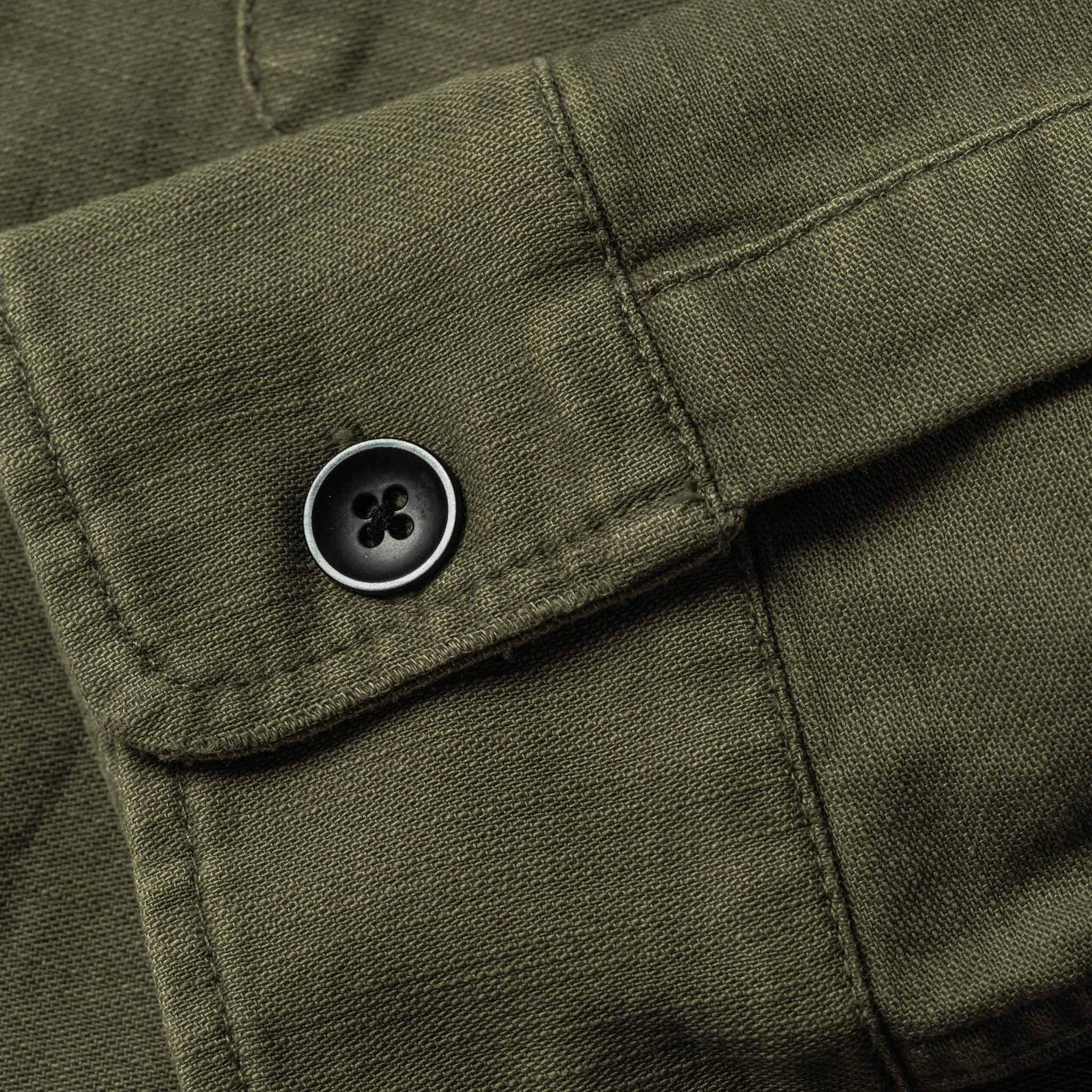 The Mechanic Shirt in Olive Reverse Sateen - Image 8