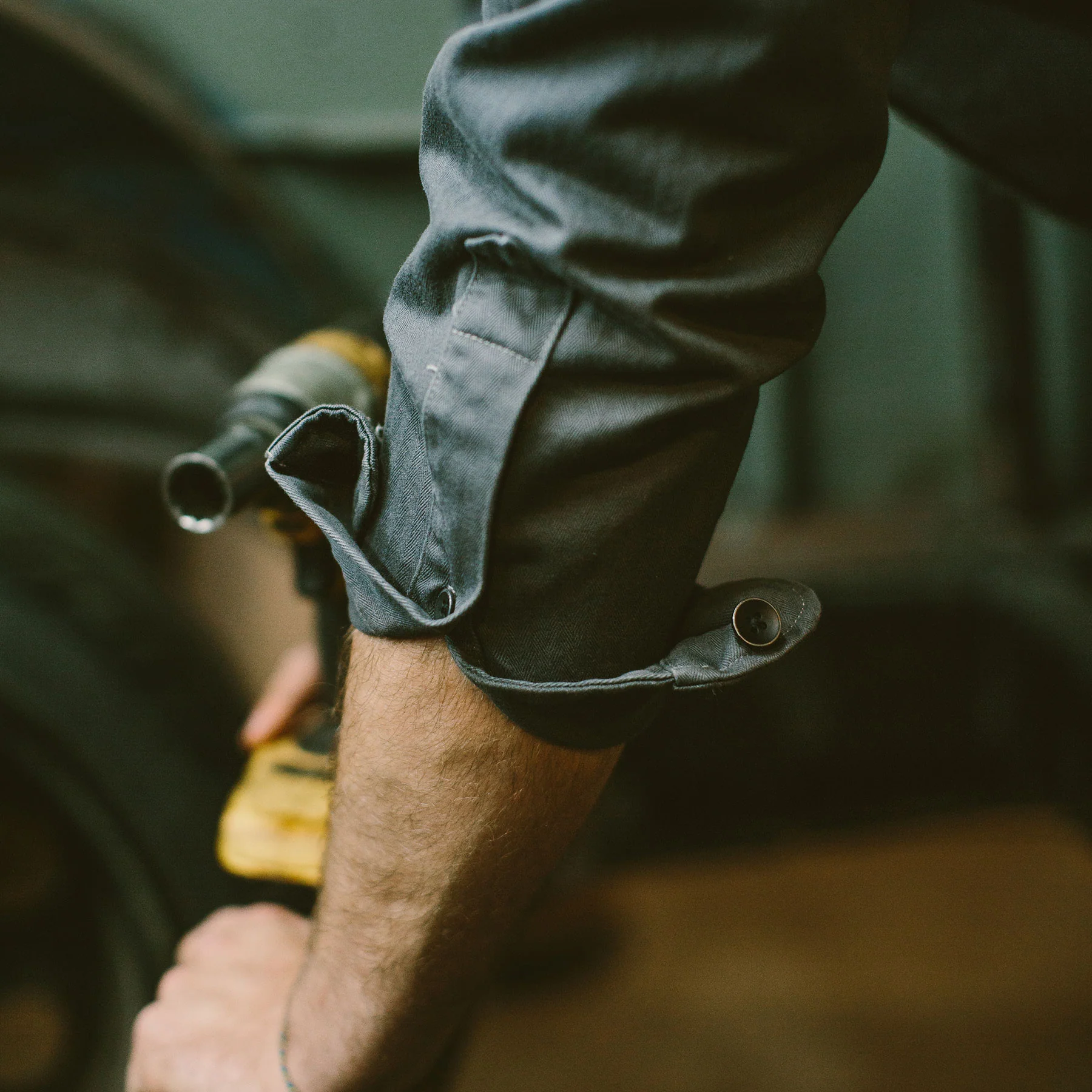 The Mechanic in Washed Charcoal Herringbone - Image 4