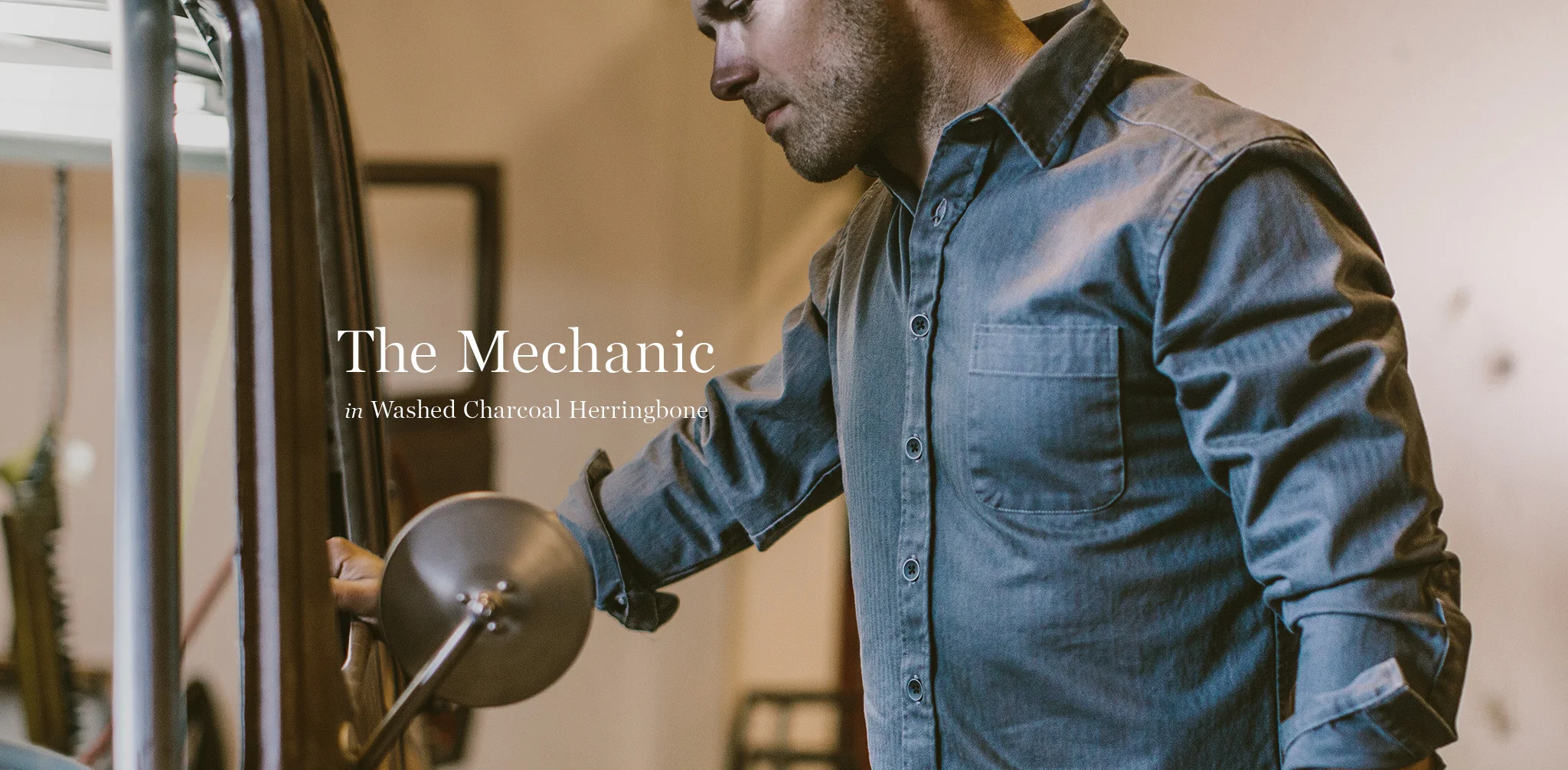 The Mechanic in Washed Charcoal Herringbone - Image 8