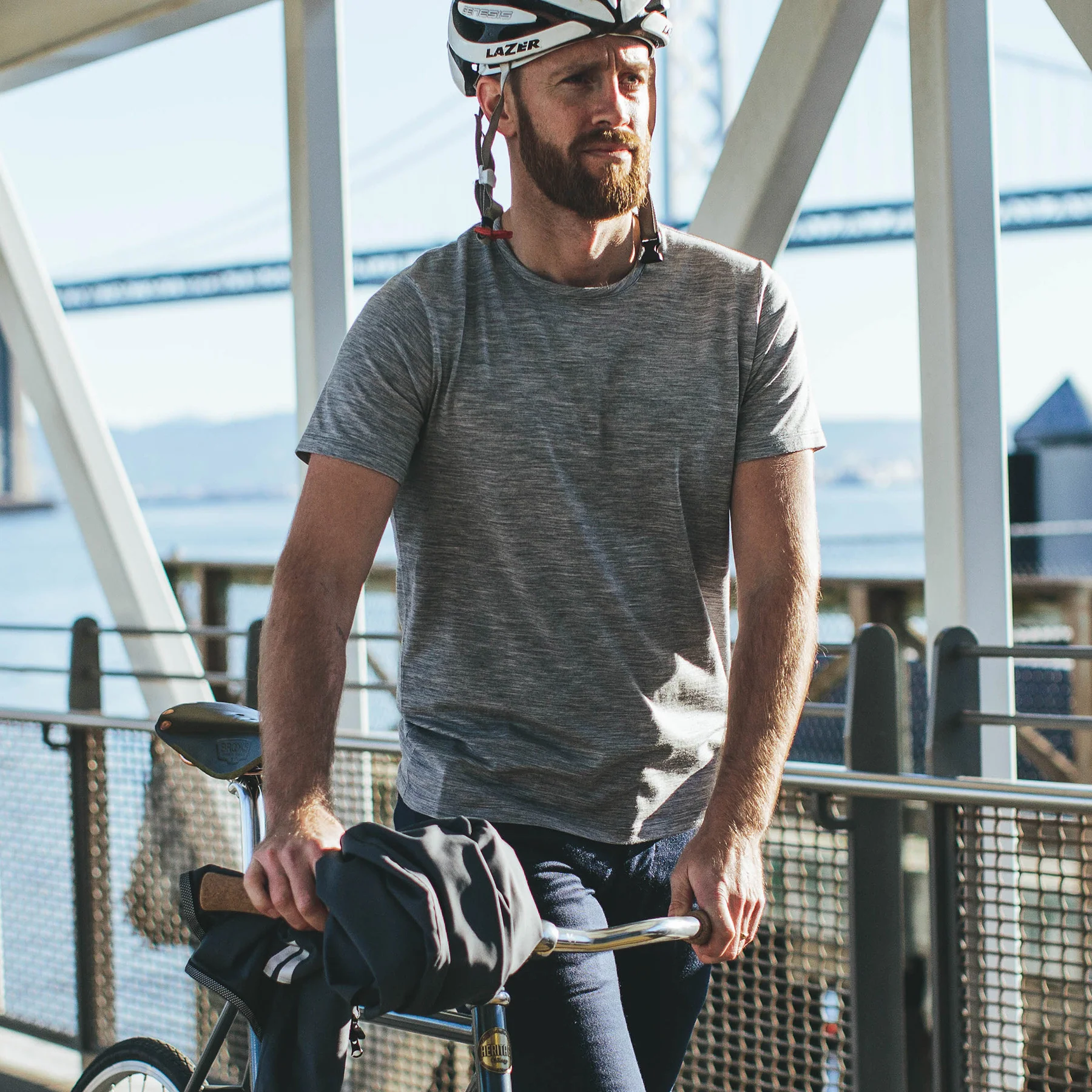 The Antoni Tee in Heather Grey - Image 2