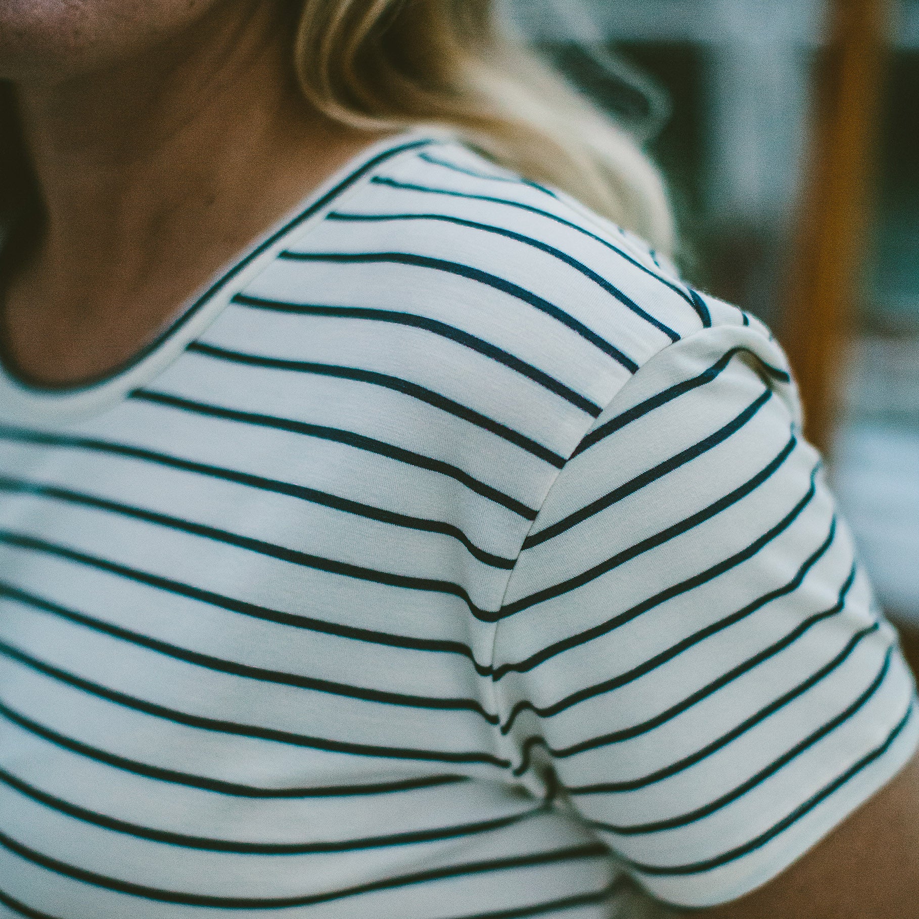 The Sausalito Dress in Forest Stripe Mercerized Merino - Image 5