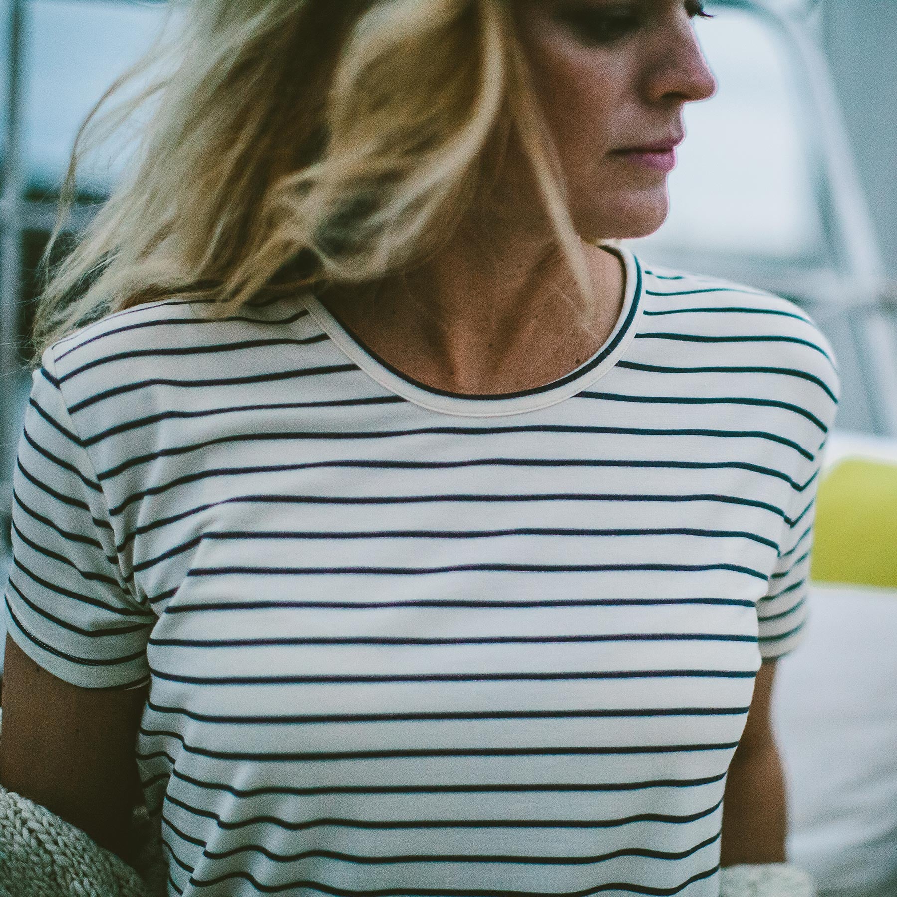 The Sausalito Dress in Navy Stripe Mercerized Merino - Image 6