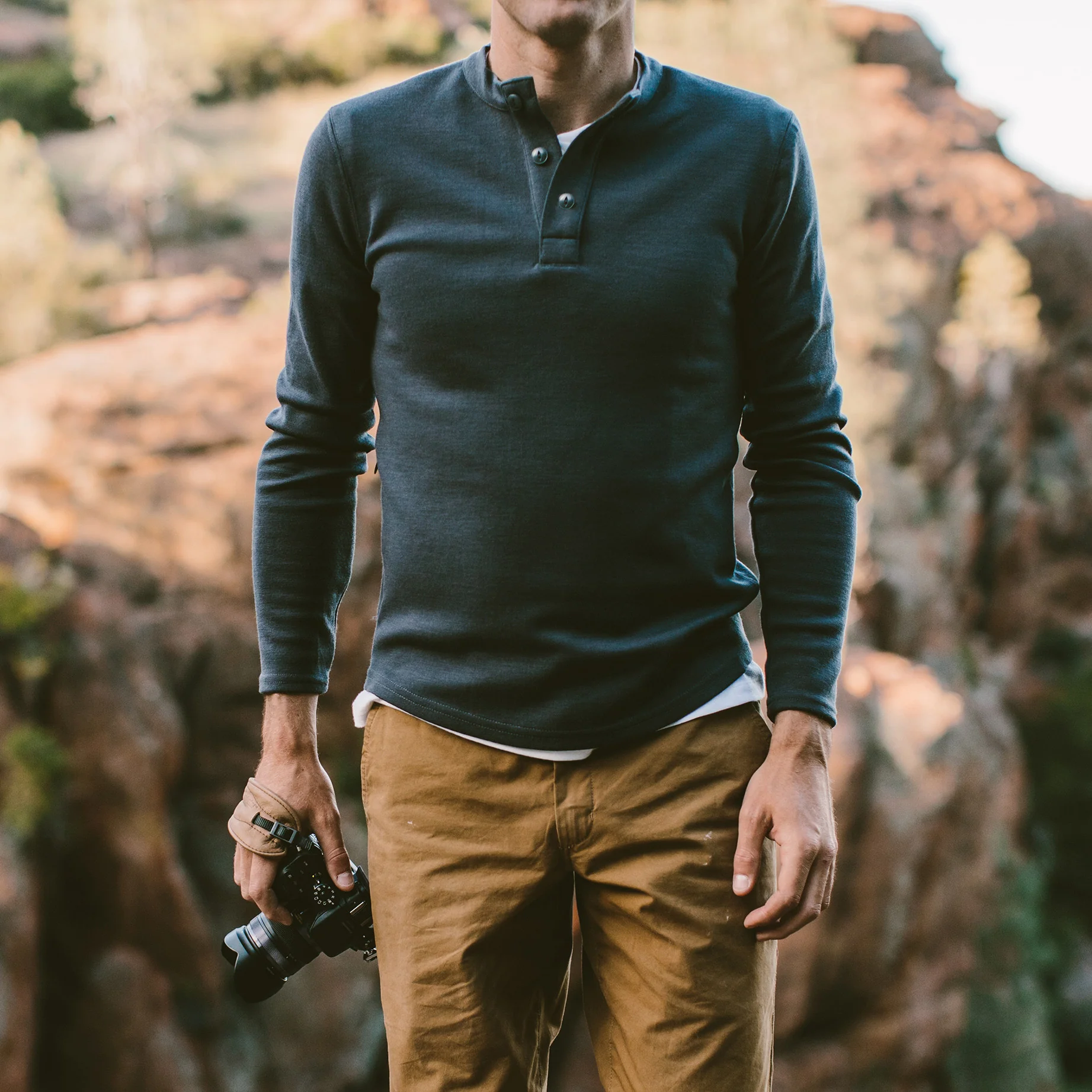 The Merino Henley in Charcoal - Image 3