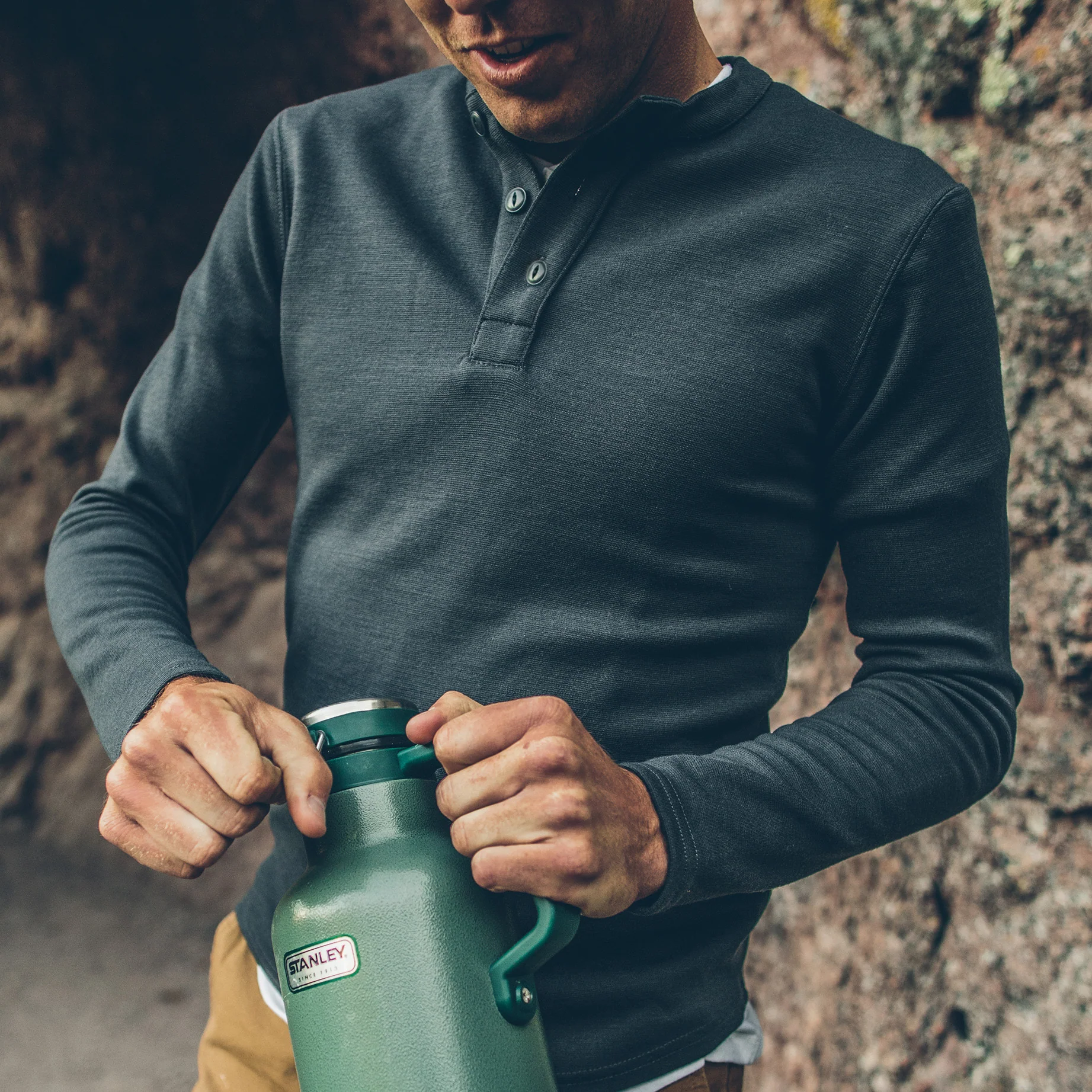 The Merino Henley in Charcoal - Image 5