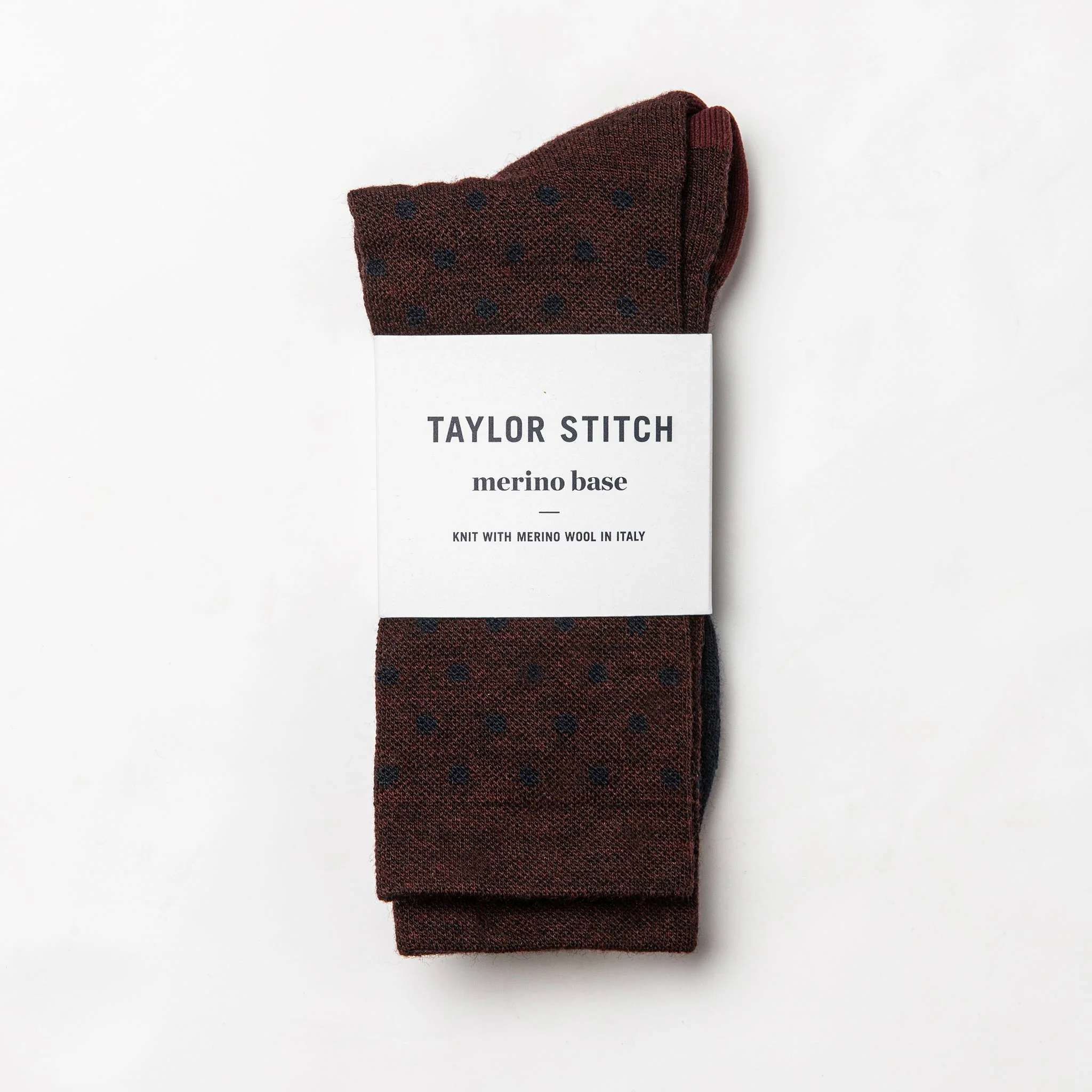 The Merino Sock in Maroon Dot - Image 3