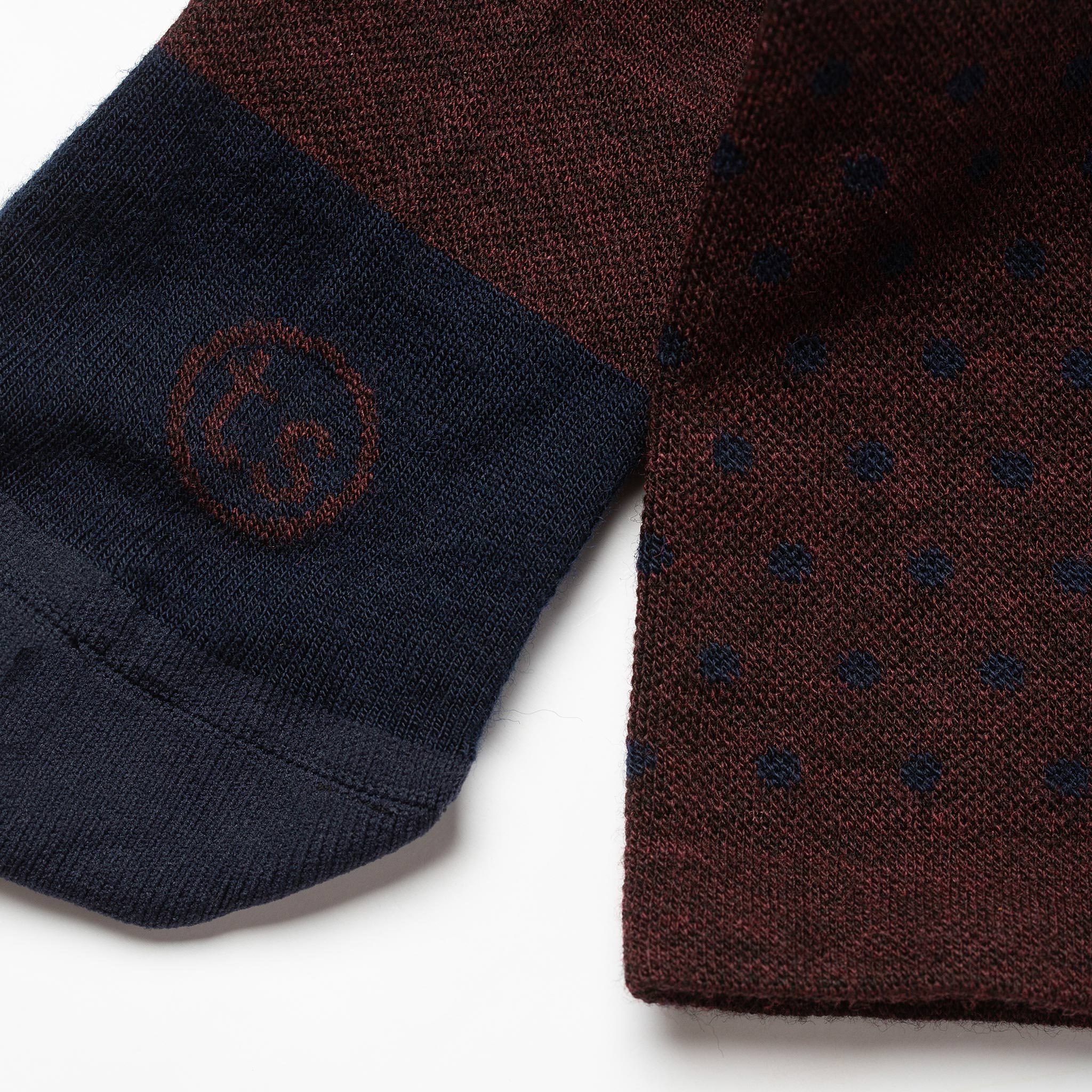 The Merino Sock in Maroon Dot - Image 4