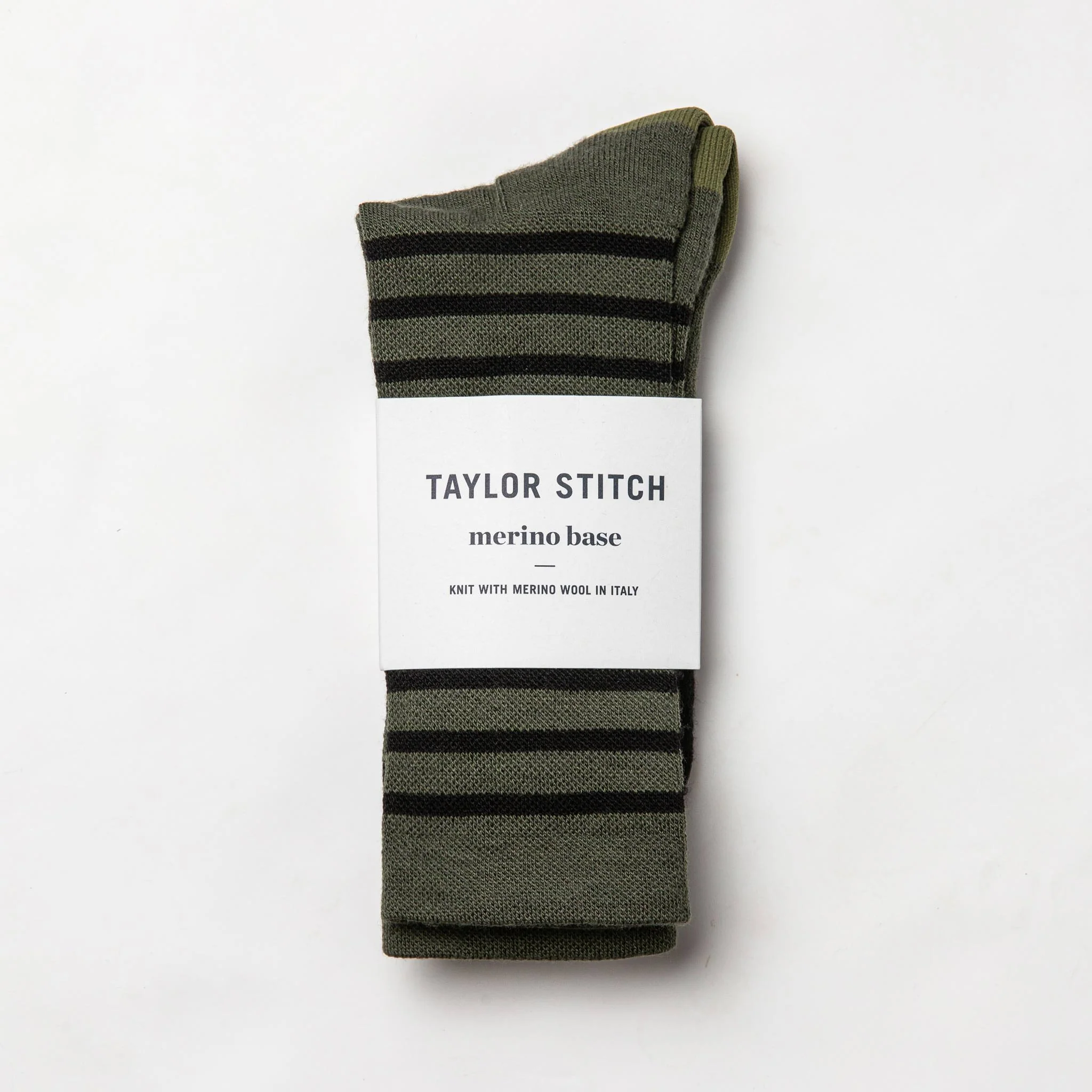 The Merino Sock in Olive Stripe - Image 3