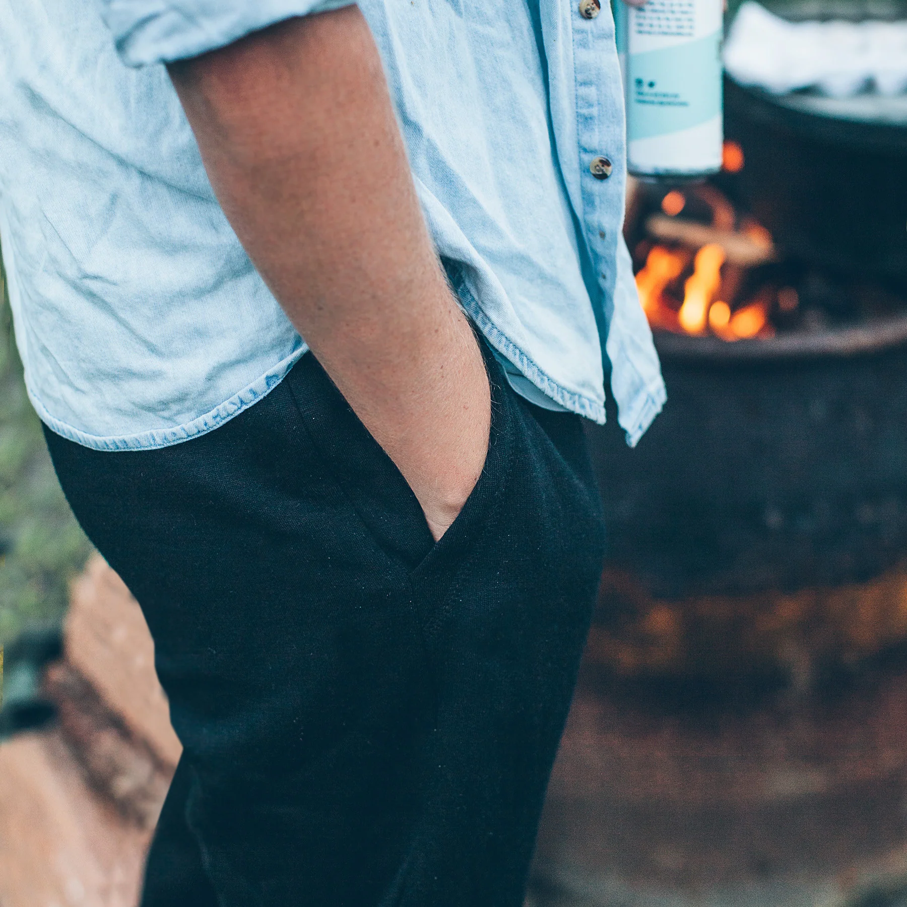 The Merino Sweatpant in Black Fleece - Image 3
