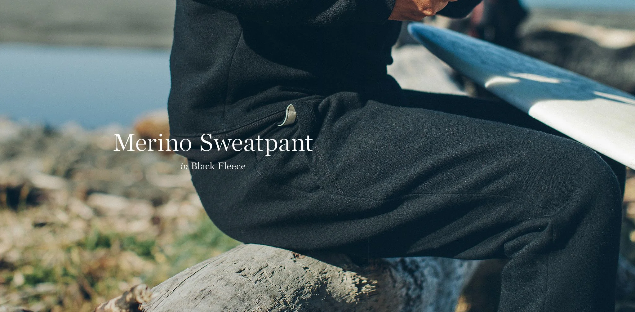 The Merino Sweatpant in Black Fleece - Image 7