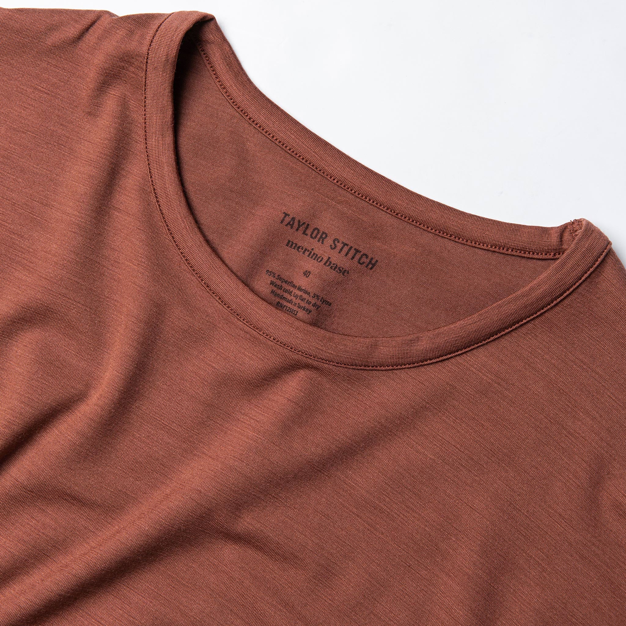 The Merino Tee in Brick Red - Image 5