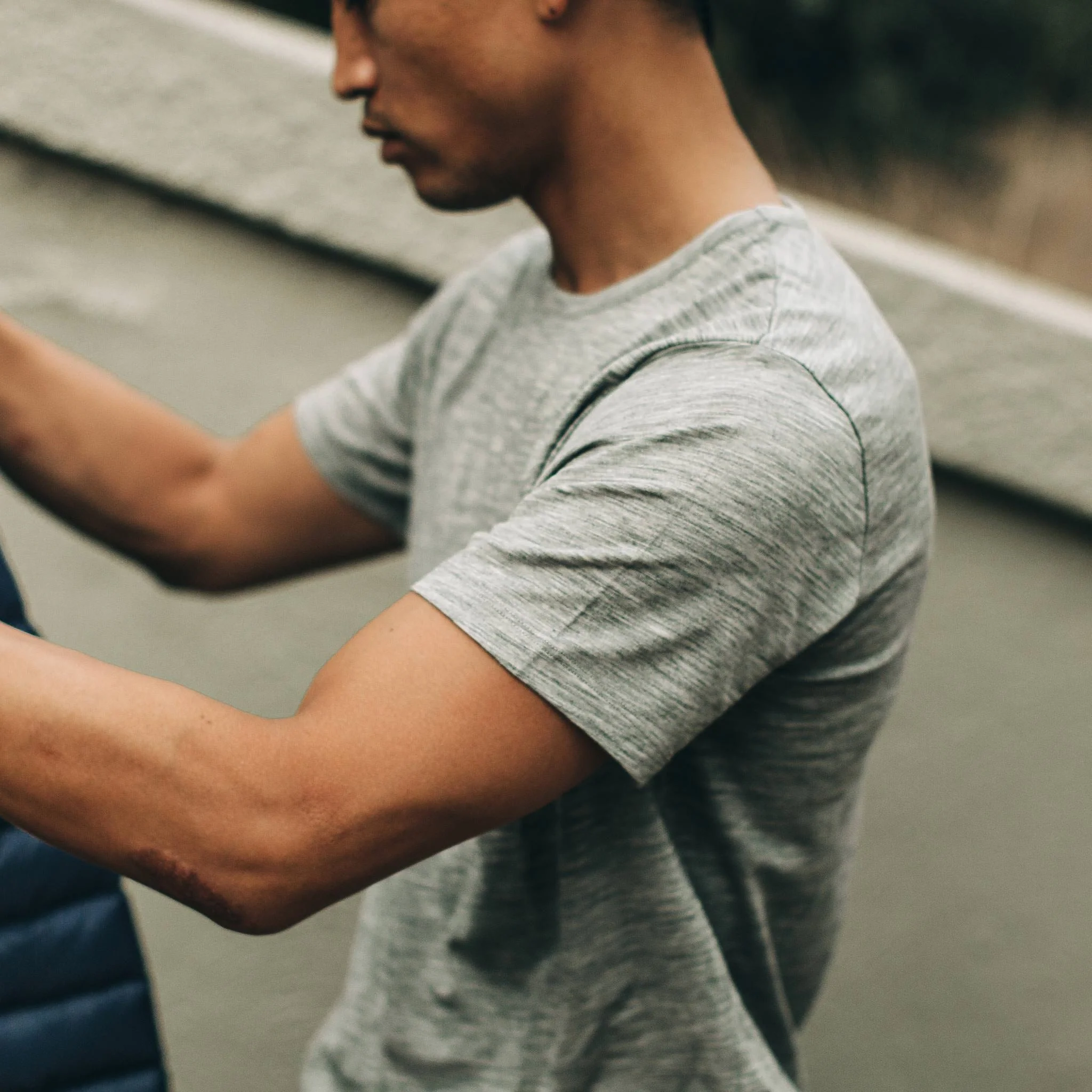 The Merino Tee in Heather Grey - Image 4