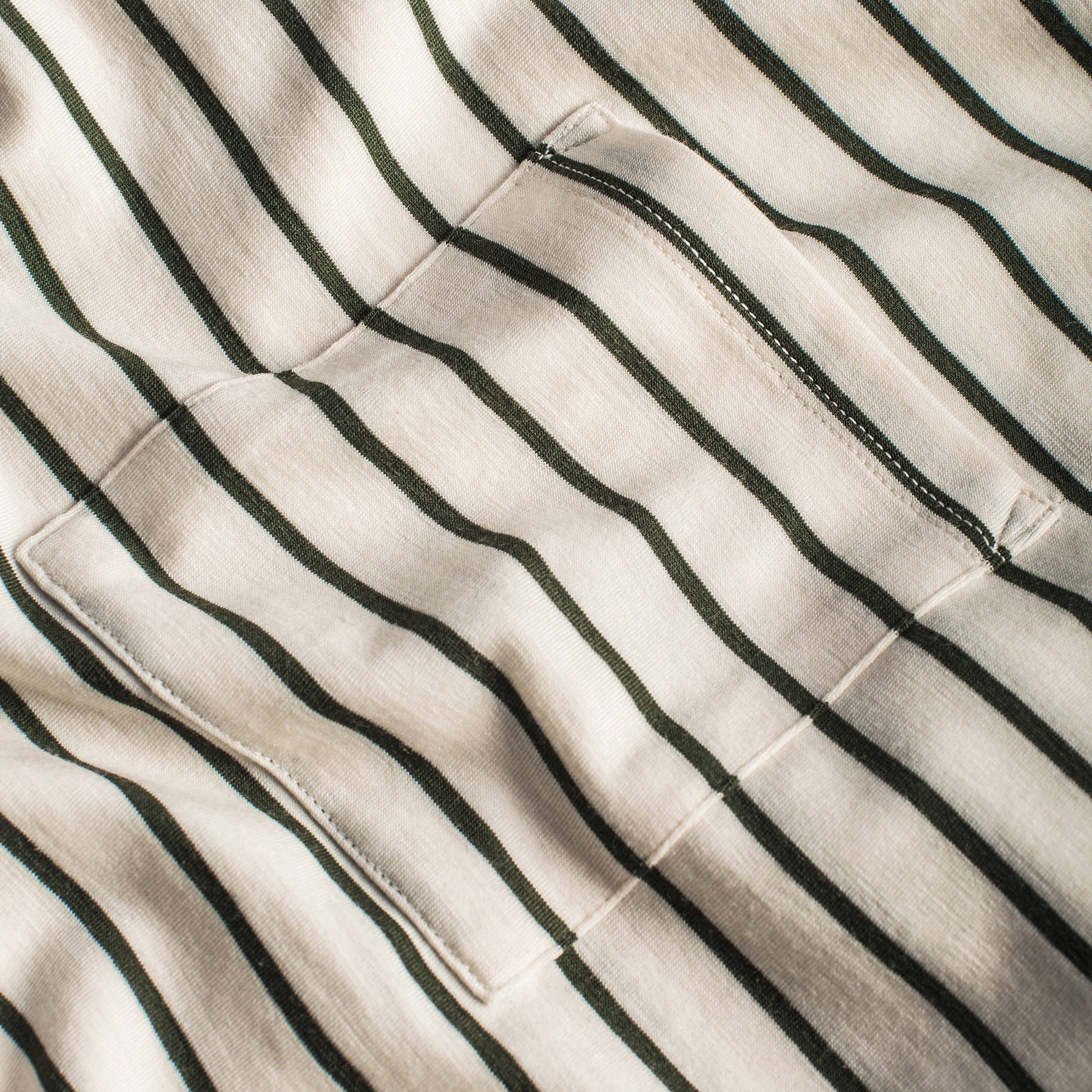 The Sausalito Tee in Forest Stripe Mercerized Merino - Image 3